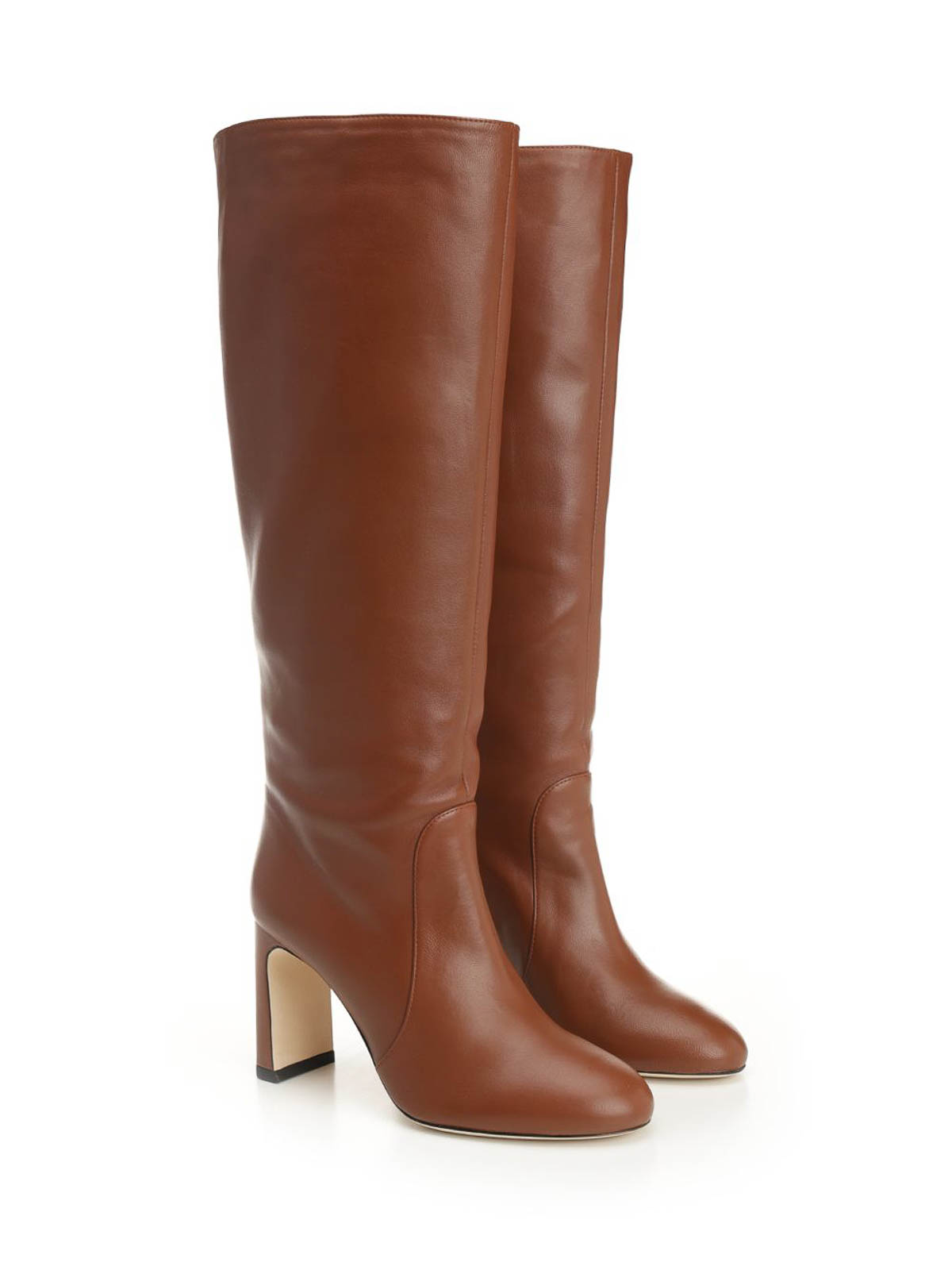 Stuart Weitzman 85mm Babette Tubo Nappa Leather Knee-high Boots In Brown