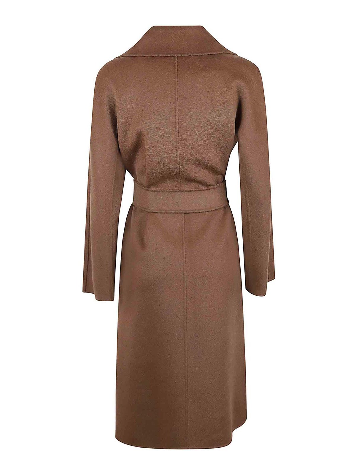 Max Mara Hazelnut Robe Coat In Cashmere Wool And Silk In Brown
