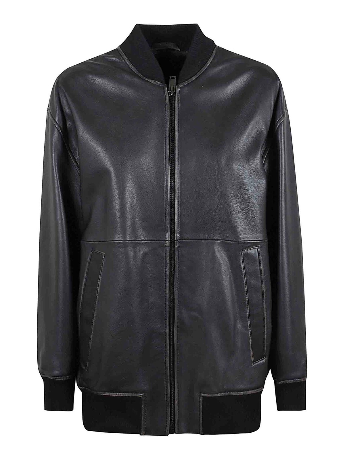 Weekend Max Mara Leather Jacket In Black