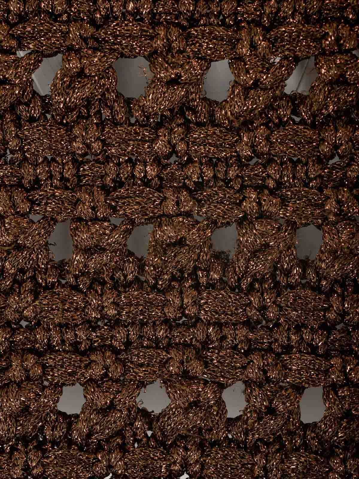 Alanui Viscose Knit Cropped Top Knitwear Brown In Brown