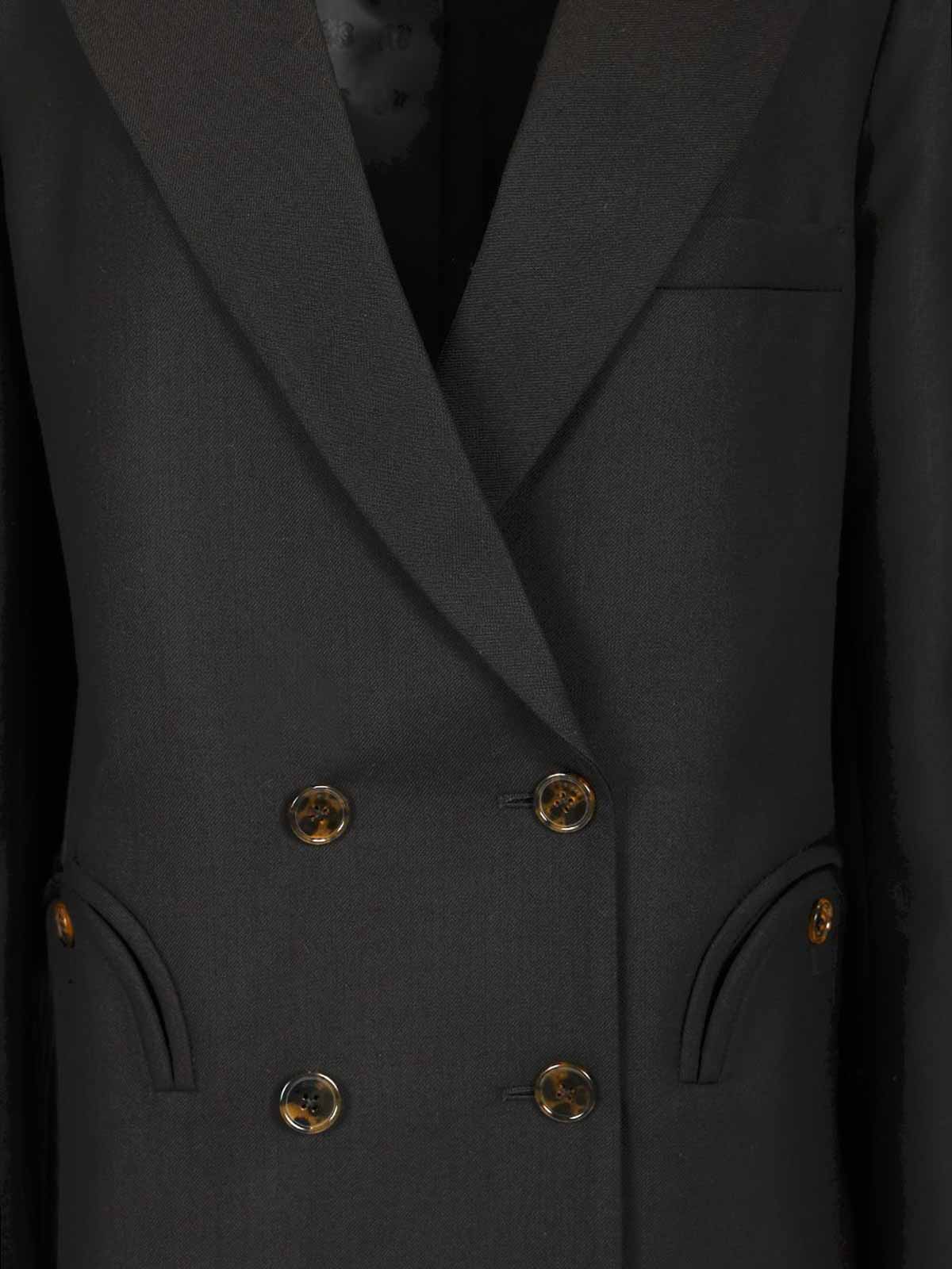 Blazé Milano Alcanara Black Double-breasted Blazer In Black