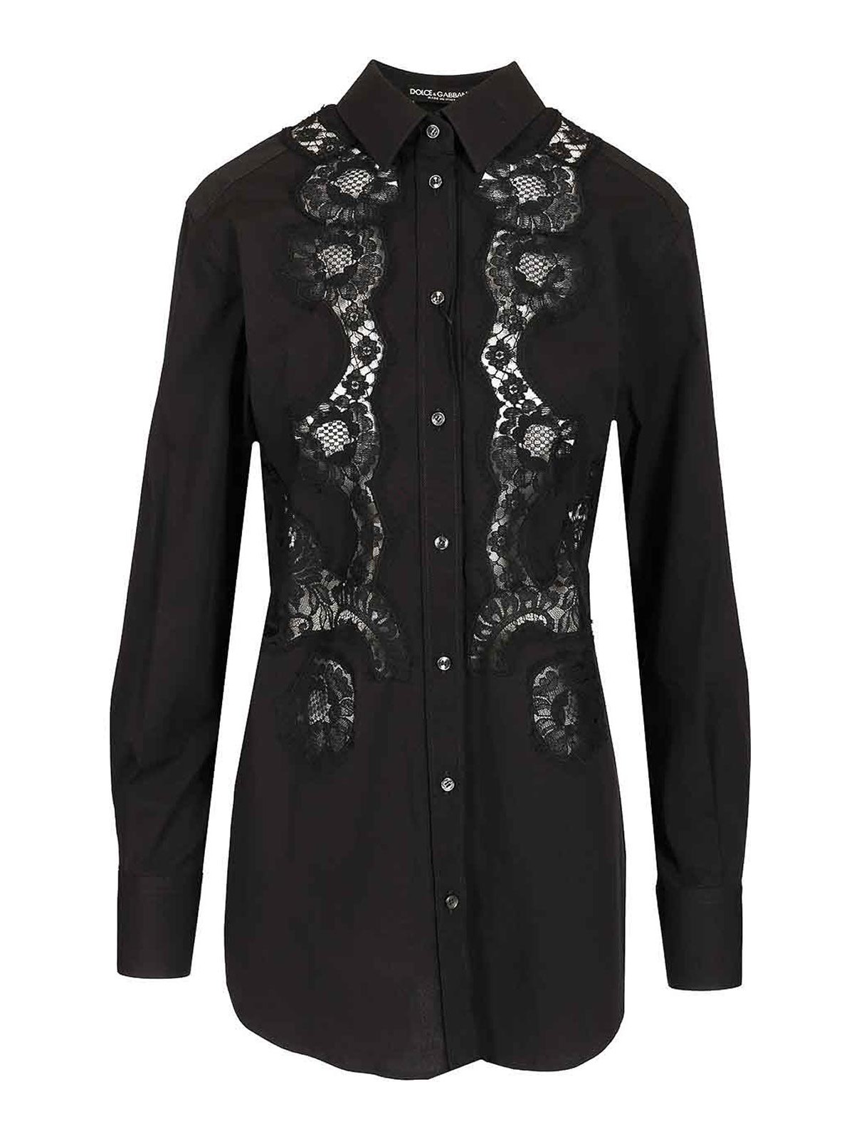 Dolce & Gabbana Cotton Poplin Shirt In Black