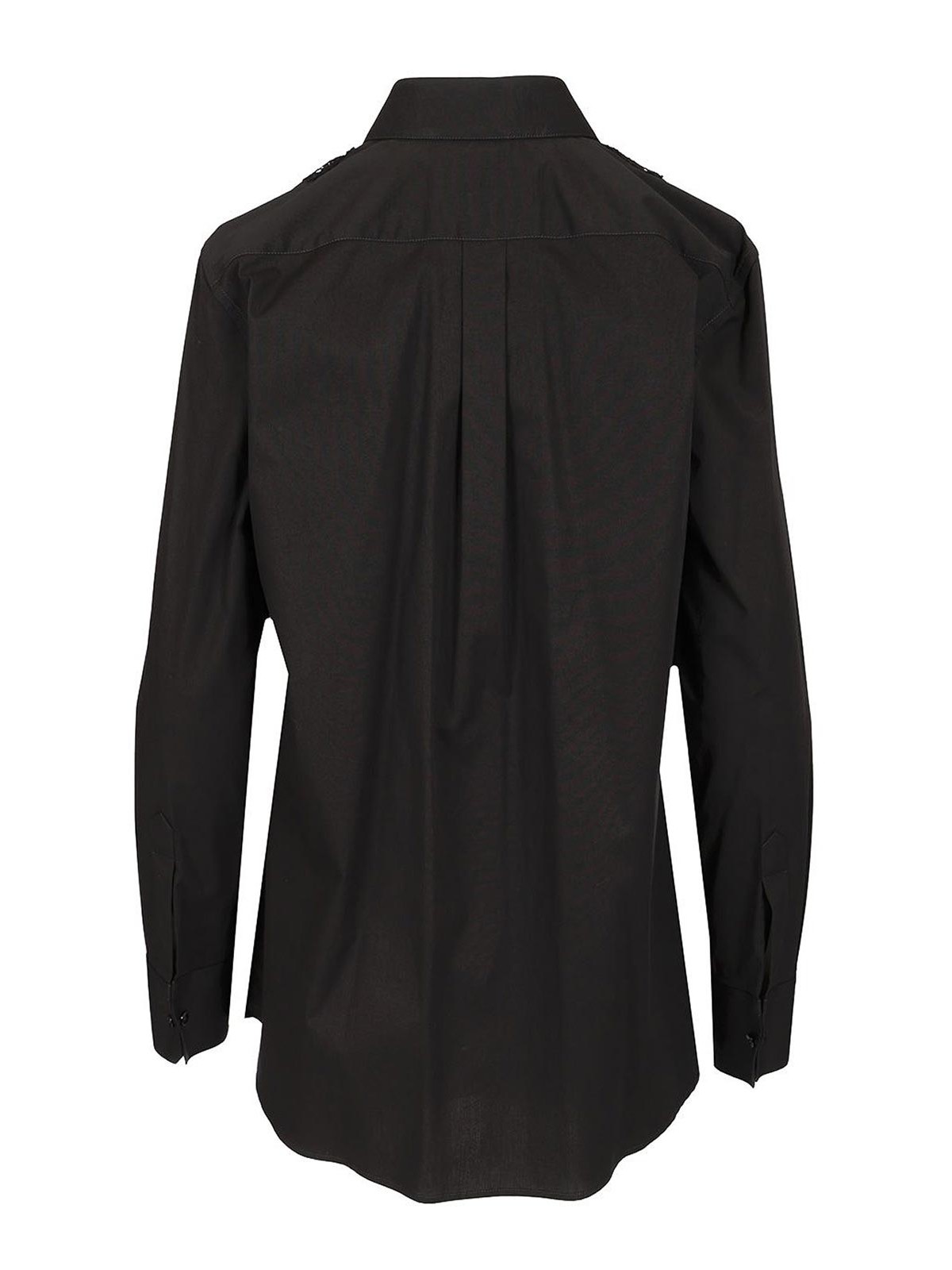 Dolce & Gabbana Cotton Poplin Shirt Shirts Black In Black