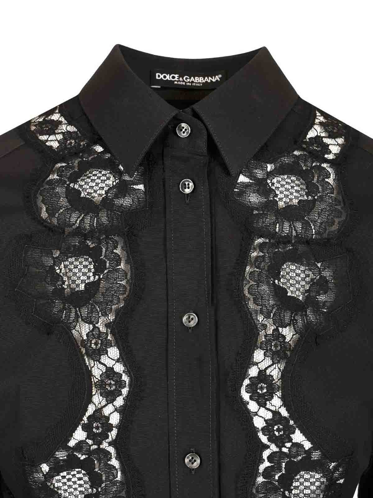 Dolce & Gabbana Cotton Poplin Shirt Shirts Black In Black