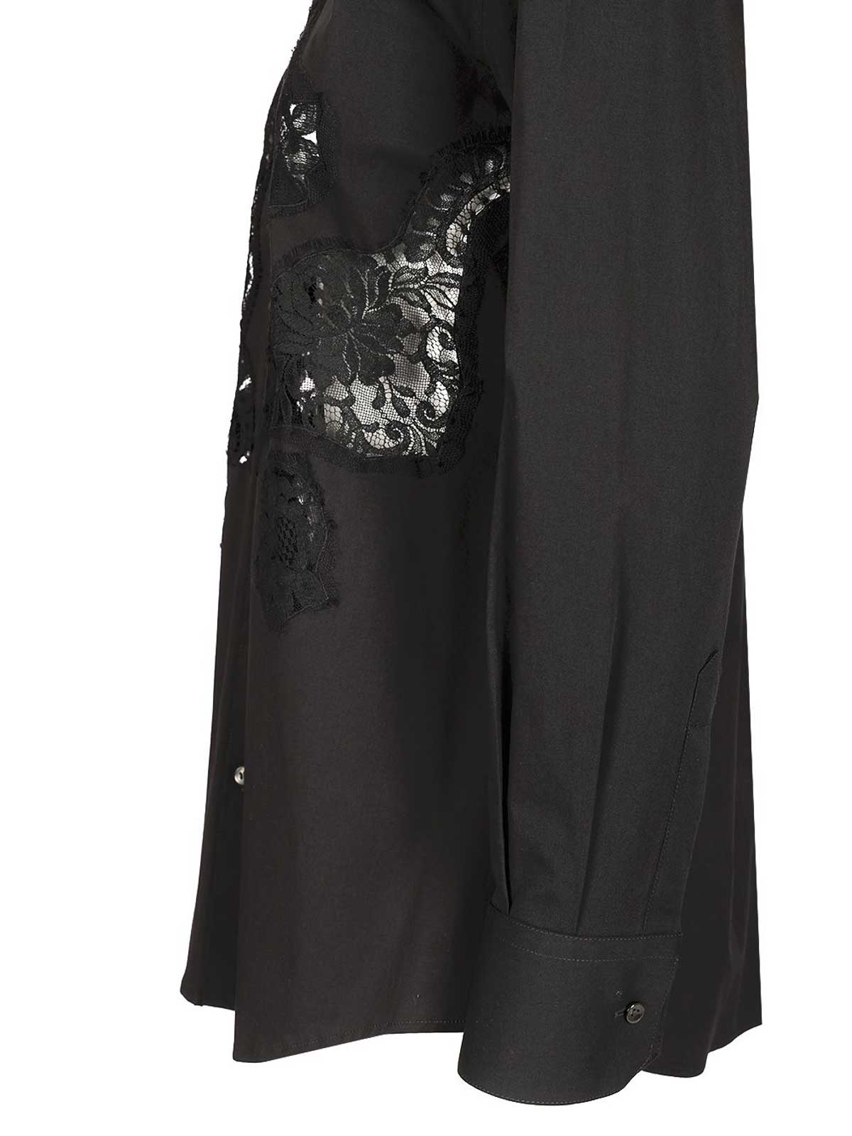 Dolce & Gabbana Cotton Poplin Shirt Shirts Black In Black