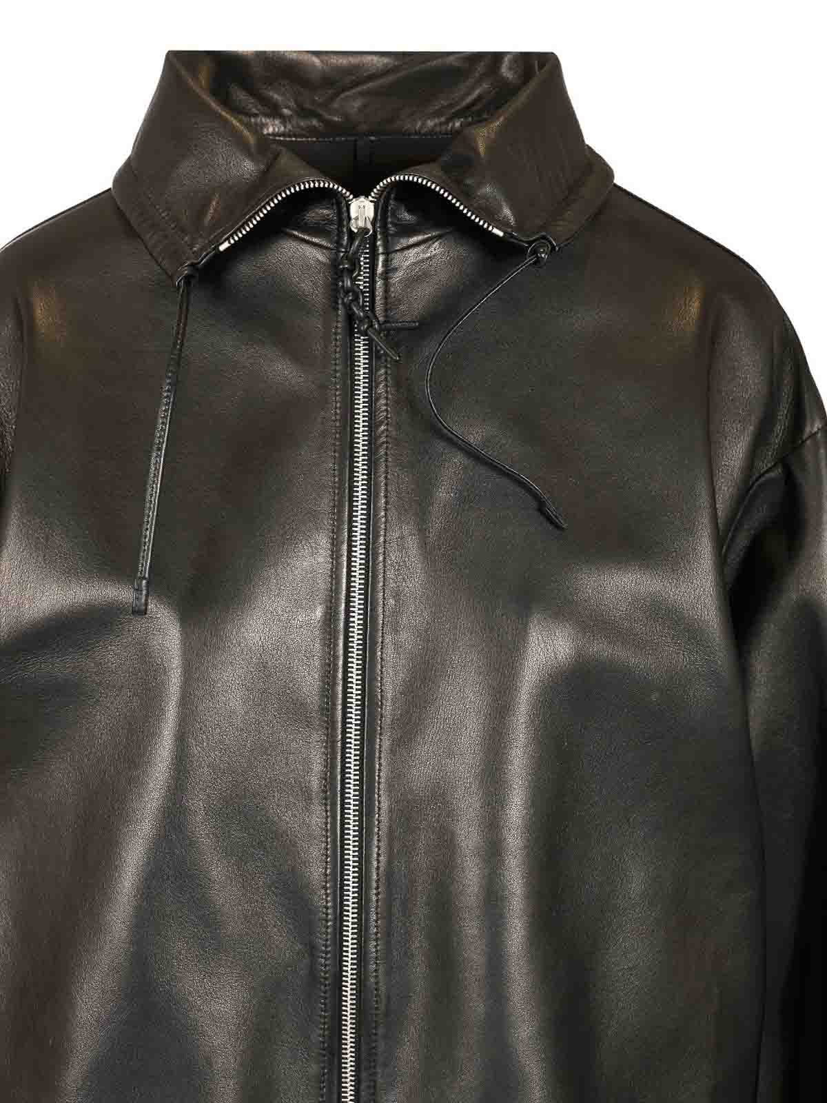 Durazzi Milano Nappa Leather Bomber Jacket Jackets Black In Brown