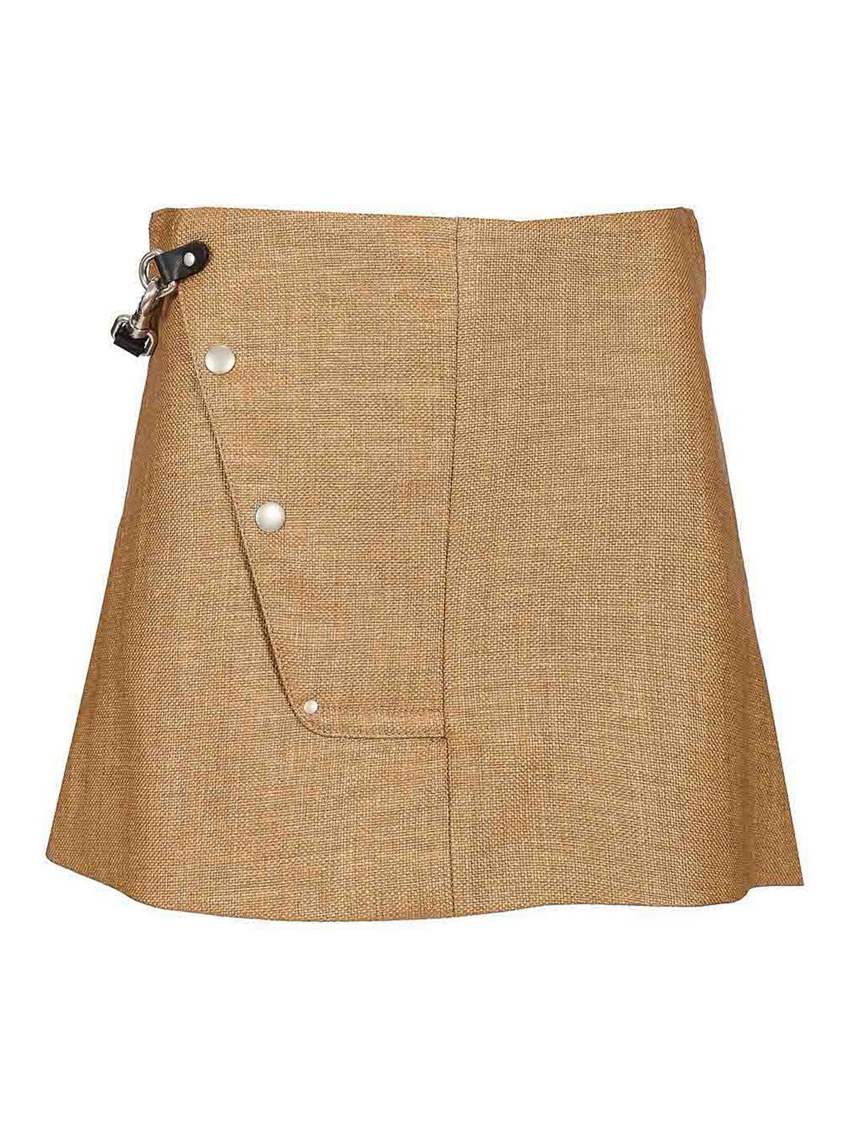 Durazzi Milano Rafia Mini Skirt Skirts Beige In Brown