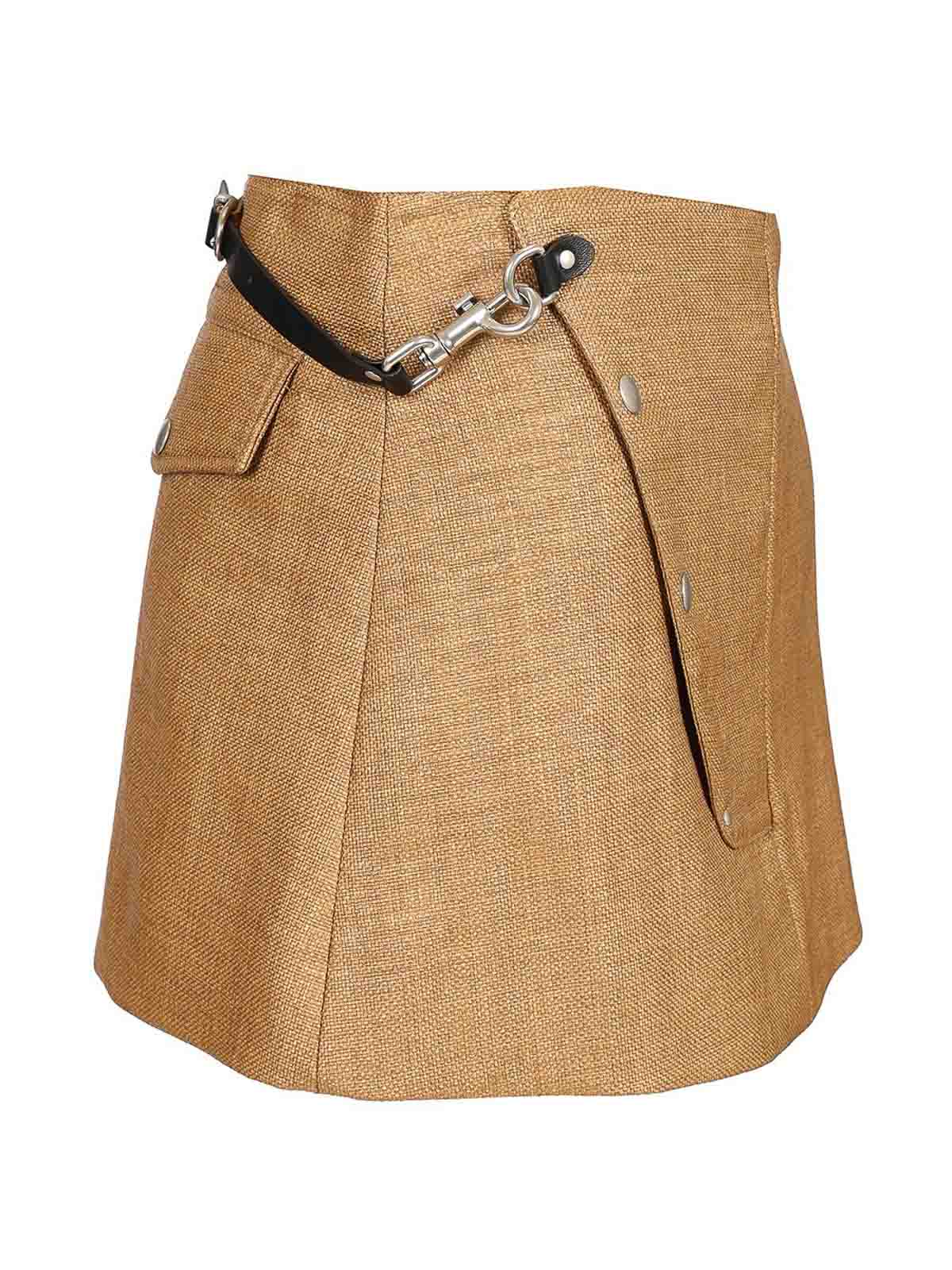 Durazzi Milano Rafia Mini Skirt Skirts Beige In Brown