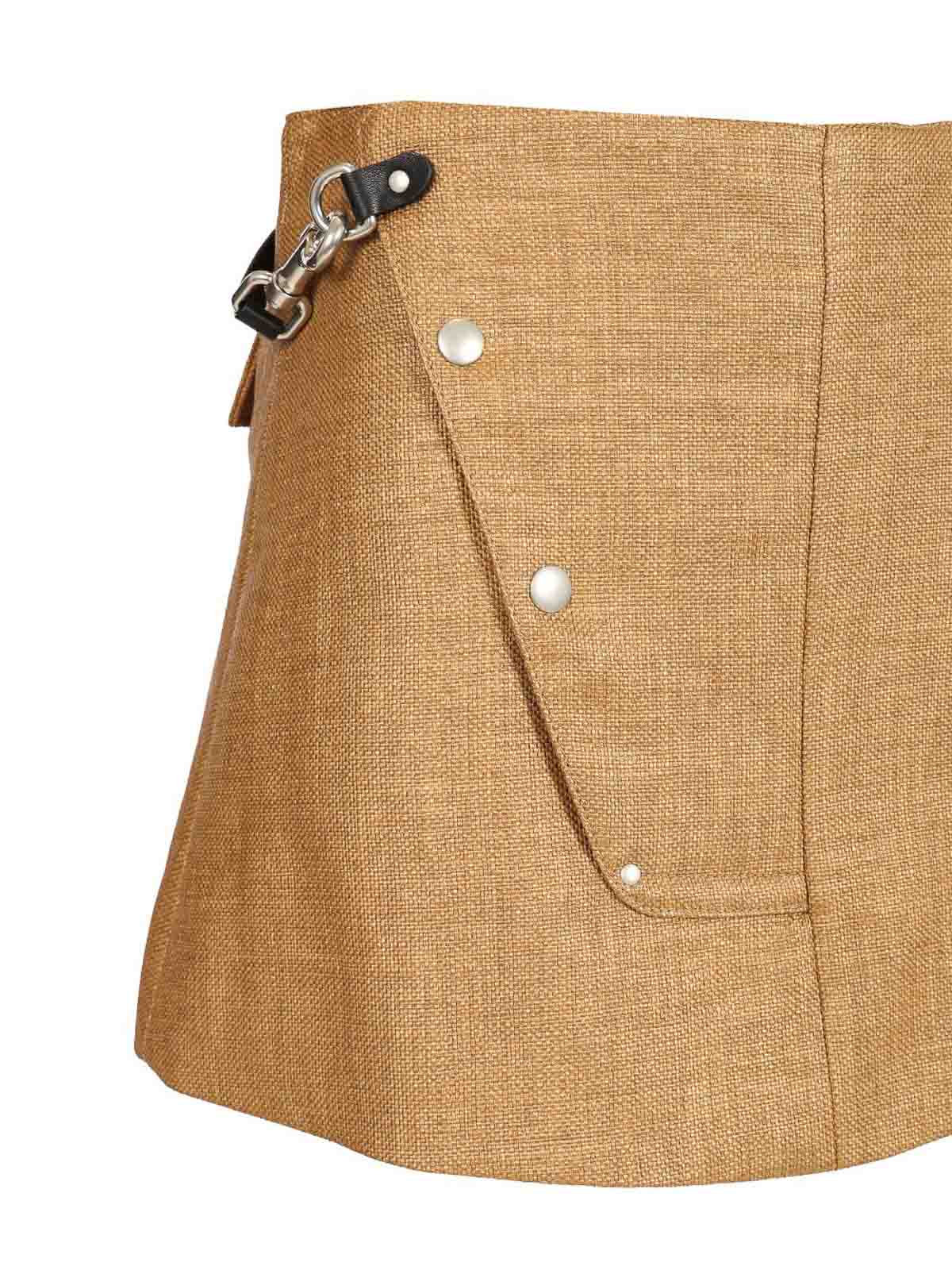 Durazzi Milano Rafia Mini Skirt Skirts Beige In Brown