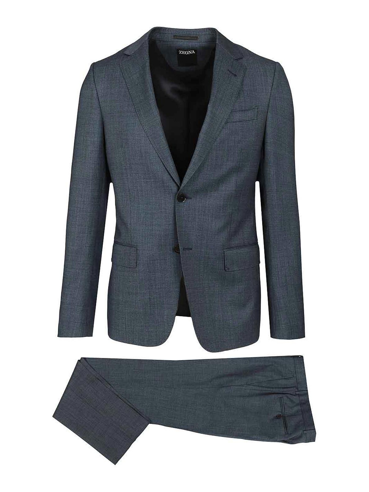 Zegna Plaid Centoventimila Wool Suit In Blue