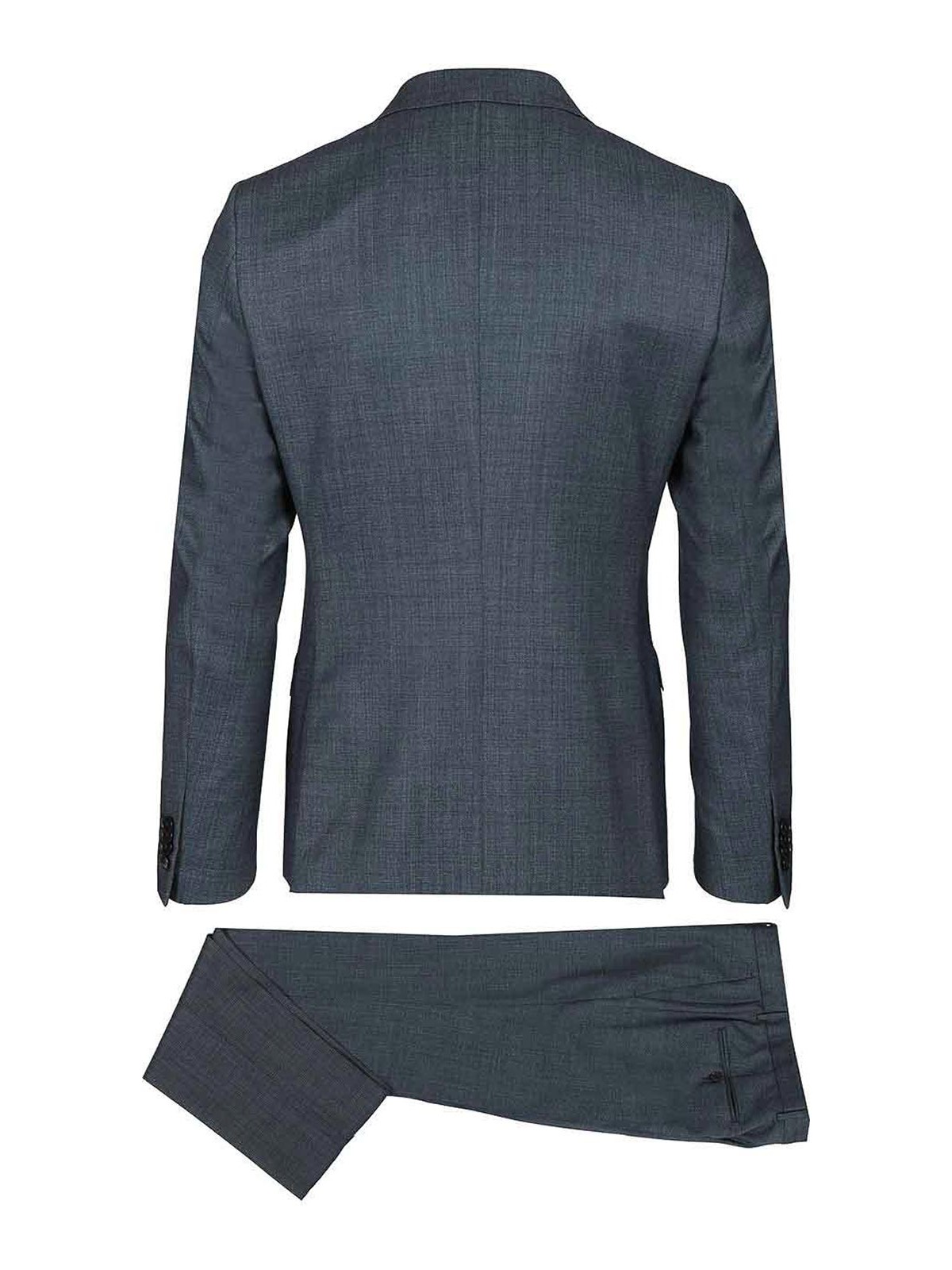 Zegna Plaid Centoventimila Wool Suit In Blue