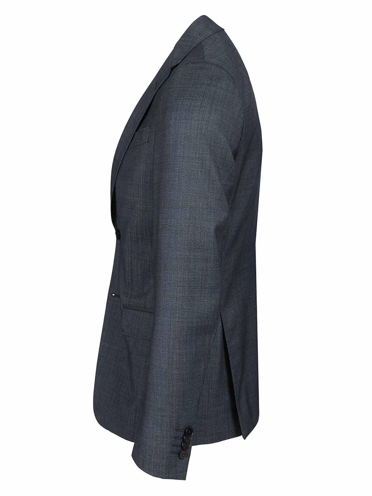 Zegna Plaid Centoventimila Wool Suit In Blue
