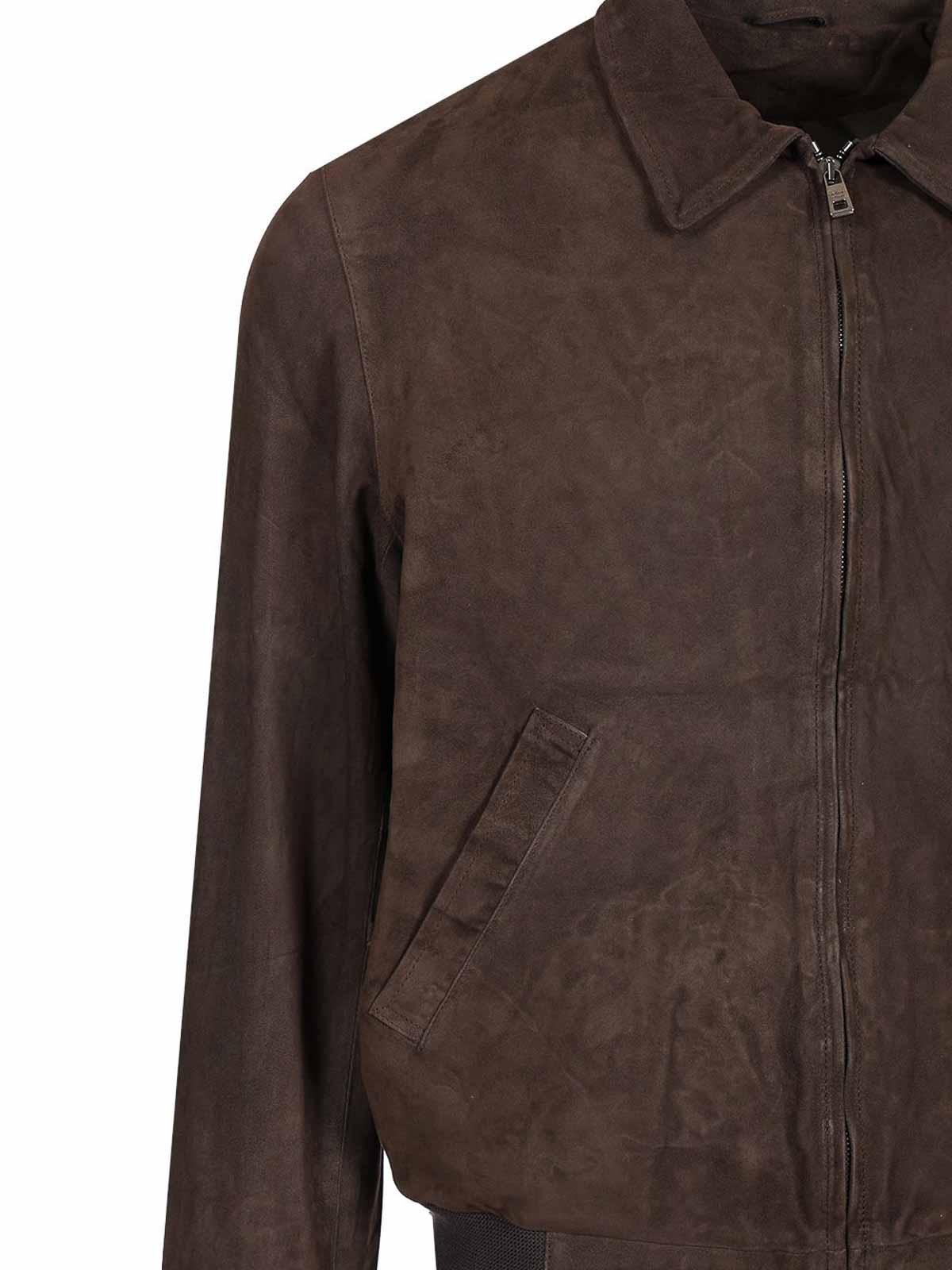 Giorgio Brato Suede Nappa Bomber Jacket In Brown
