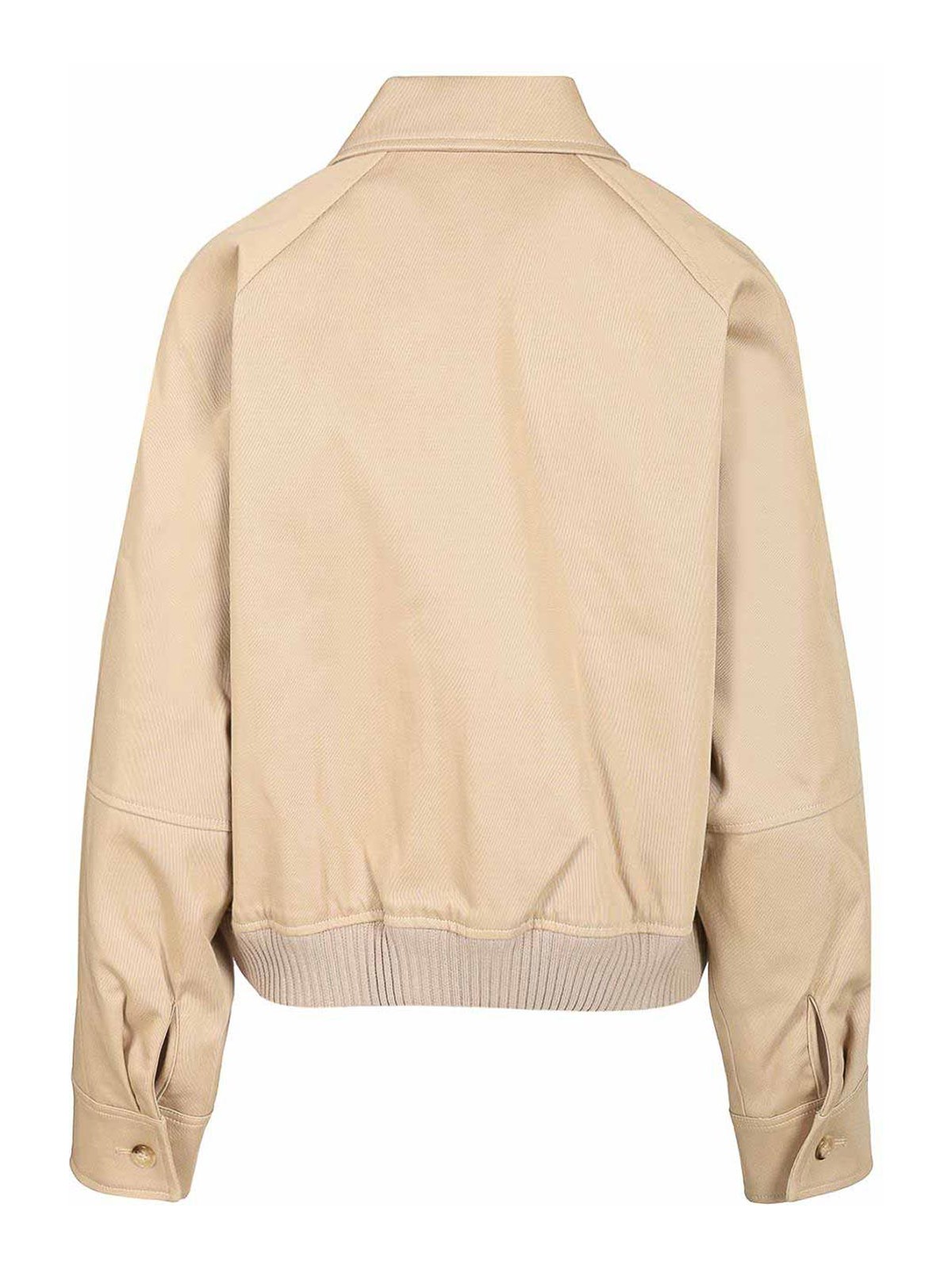 Maison Kitsuné Short Jacket With Shirt Collar Jackets Beige In Nude