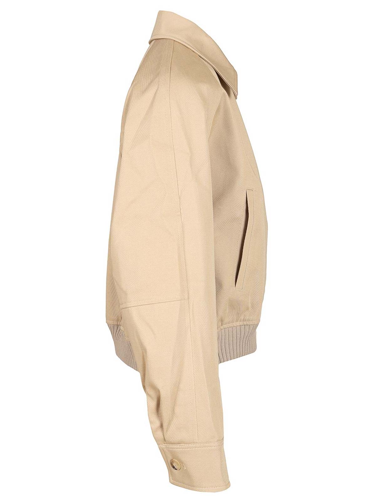 Maison Kitsuné Short Jacket With Shirt Collar Jackets Beige In Nude
