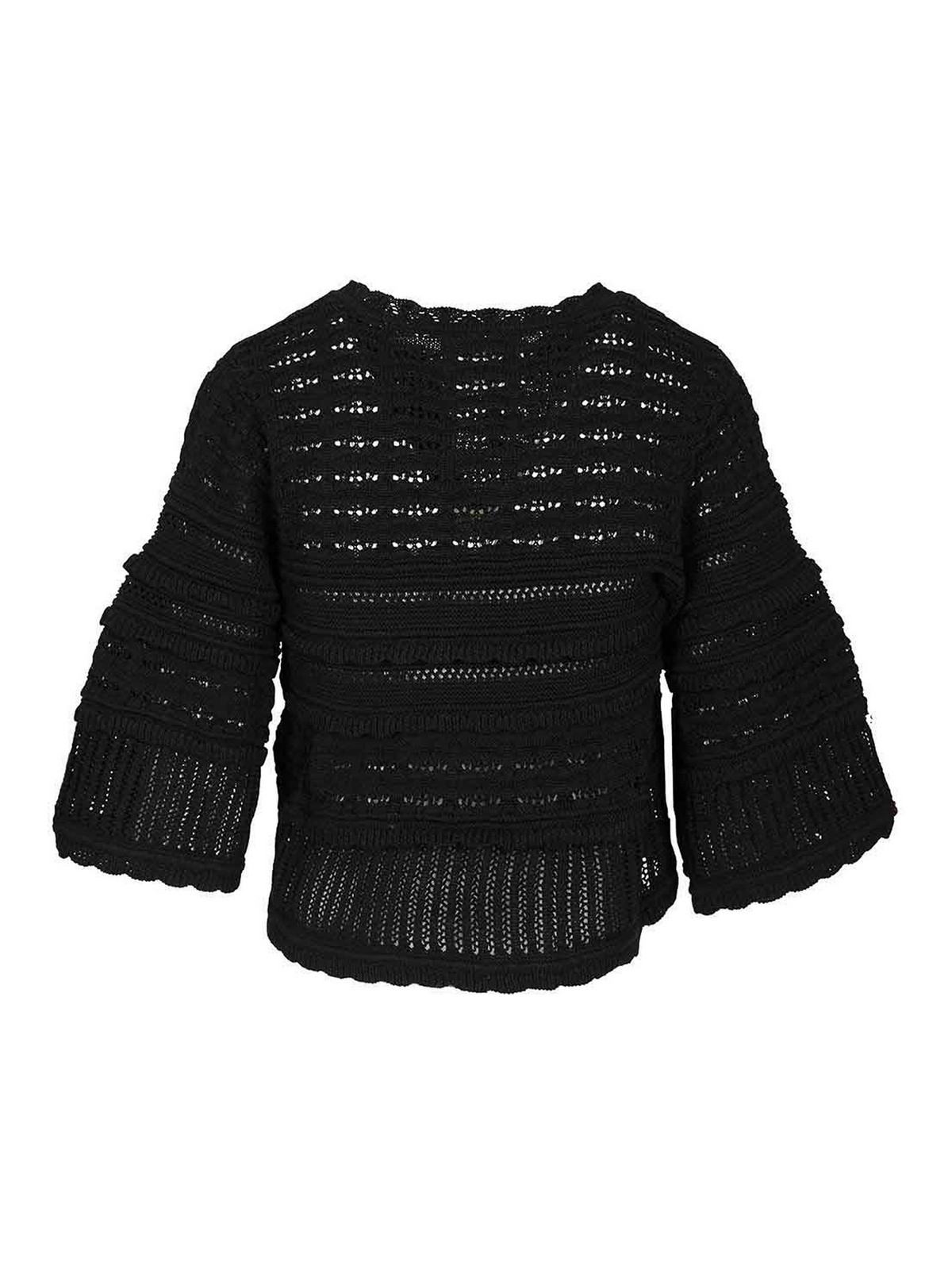 Isabel Marant Étoile Azelia Crop Knit Blouse In Black