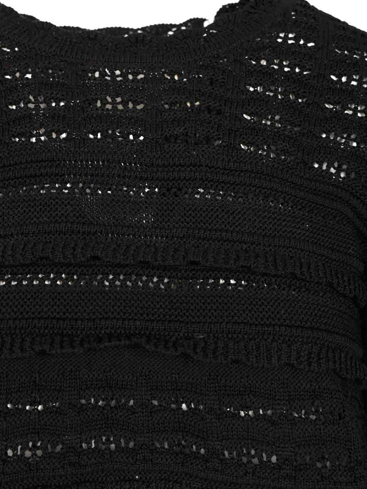 Isabel Marant Étoile Azelia Crop Knit Blouse In Black