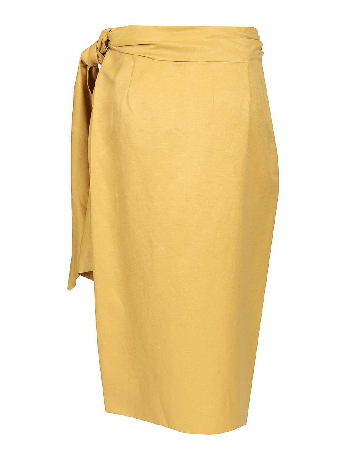 Max Mara Tequila Midi Skirt In Yellow