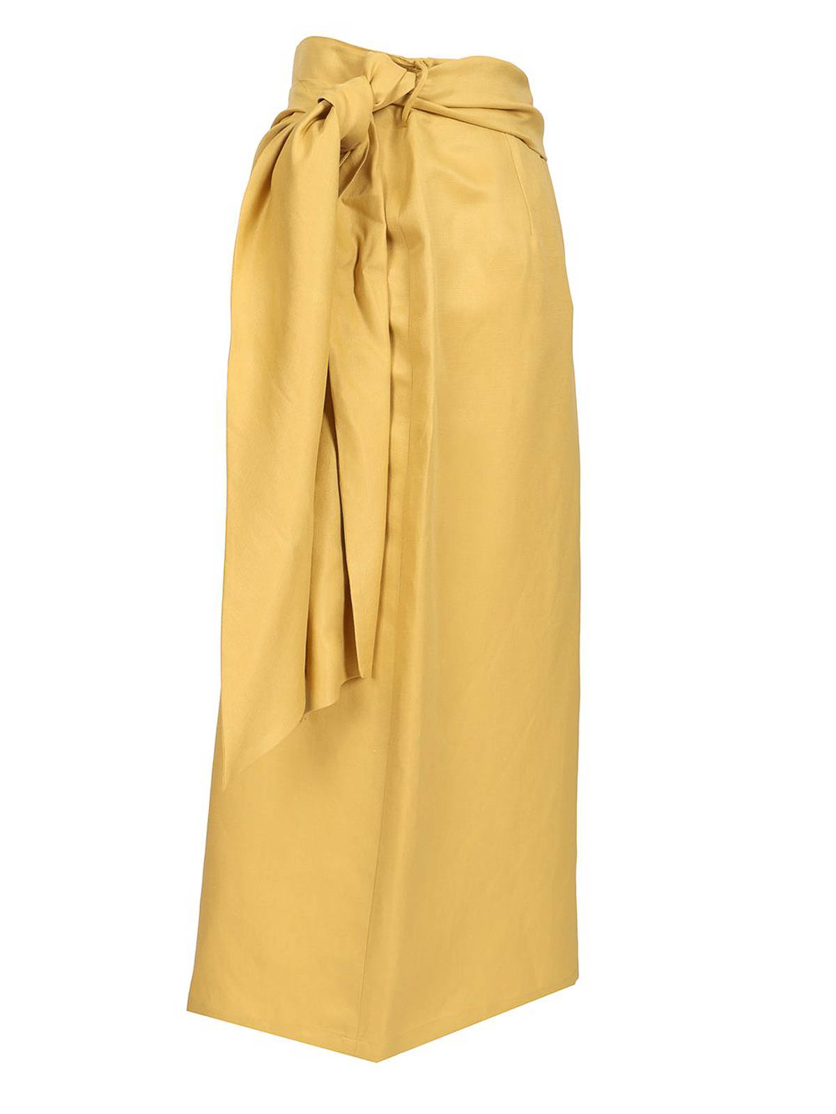 Max Mara Tequila Midi Skirt In Yellow