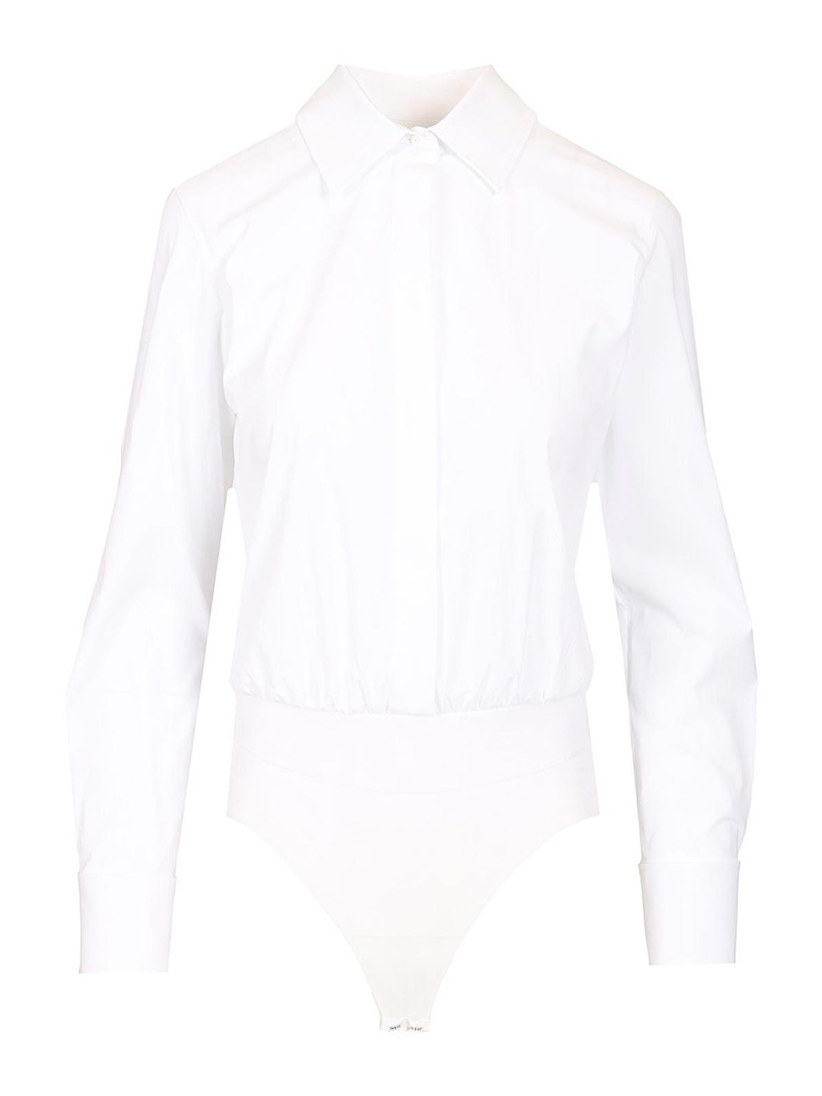 Max Mara Stretch Cotton Poplin Shirt Shirts White In White