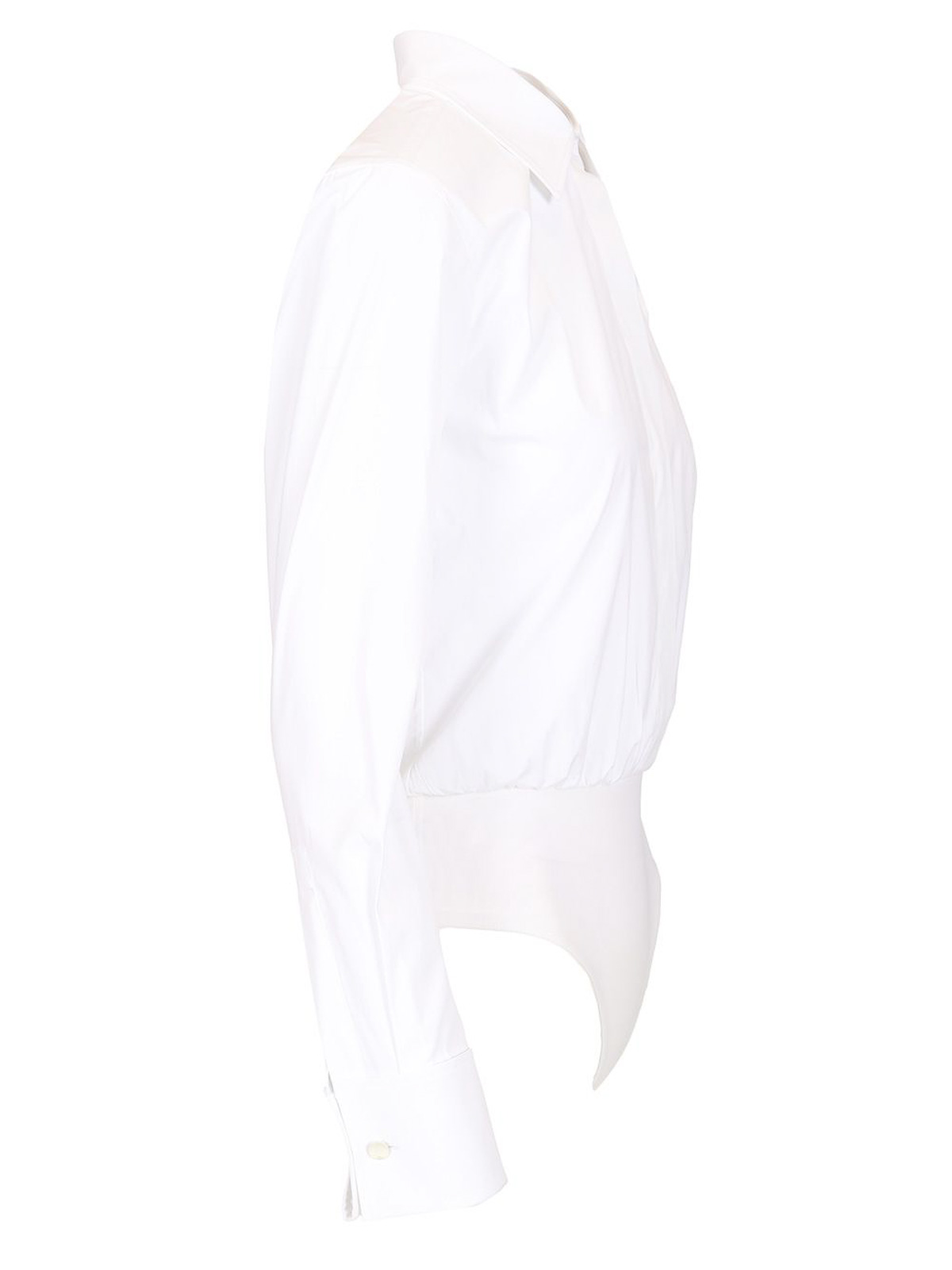 Max Mara Stretch Cotton Poplin Shirt Shirts White In White