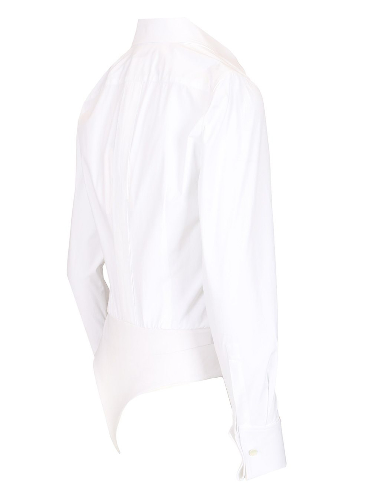 Max Mara Stretch Cotton Poplin Shirt Shirts White In White