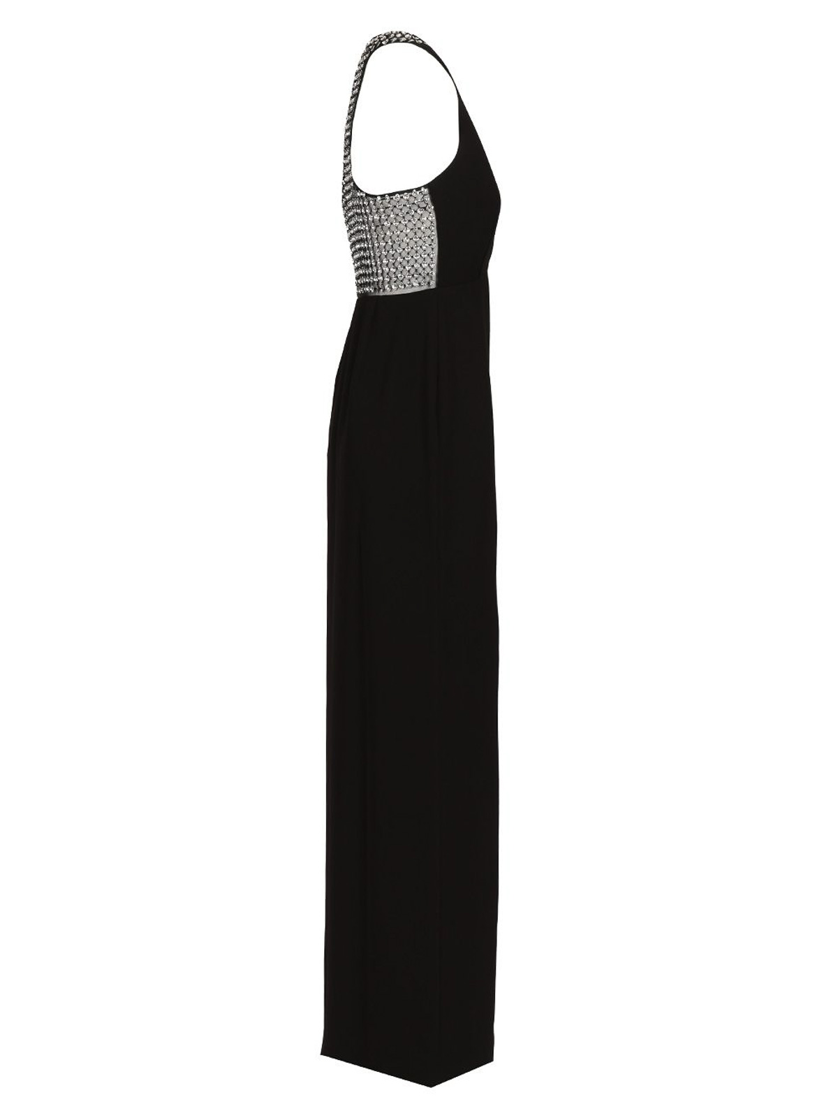 Max Mara Embellished Sleeveless Racerback Dress In Black