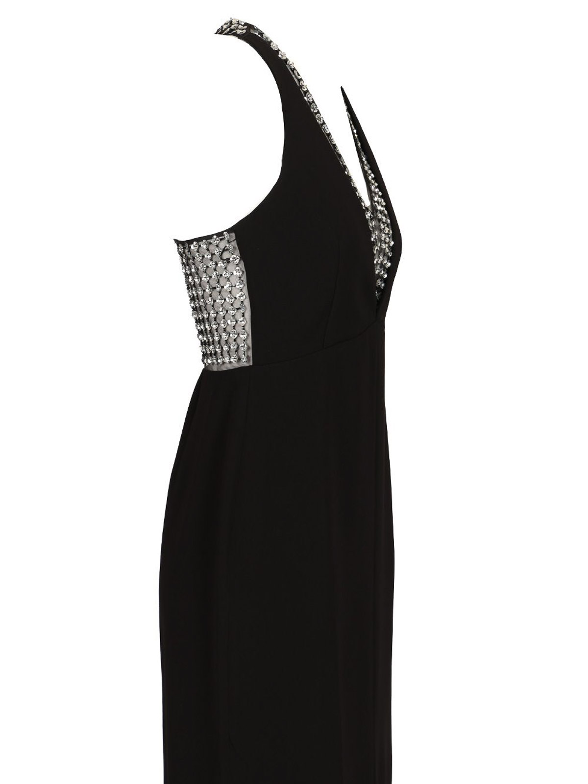 Max Mara Embellished Sleeveless Racerback Dress In Black