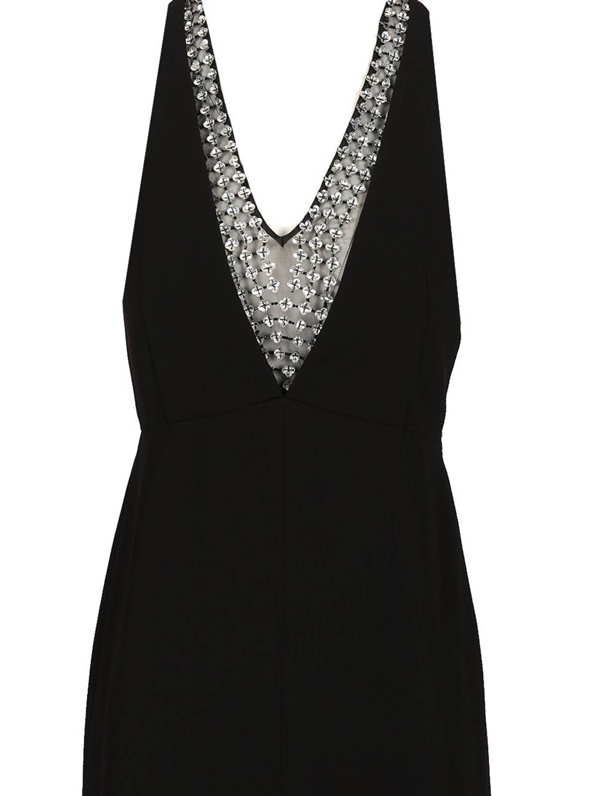 Max Mara Embellished Sleeveless Racerback Dress In Black
