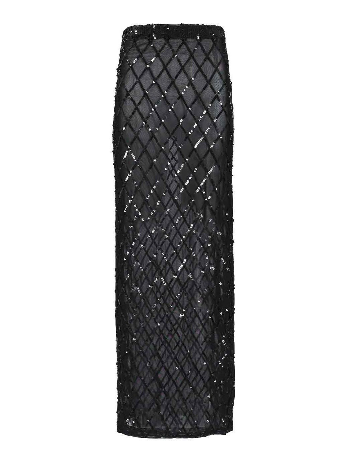 P.a.r.o.s.h Long Skirt With Sequins In Black