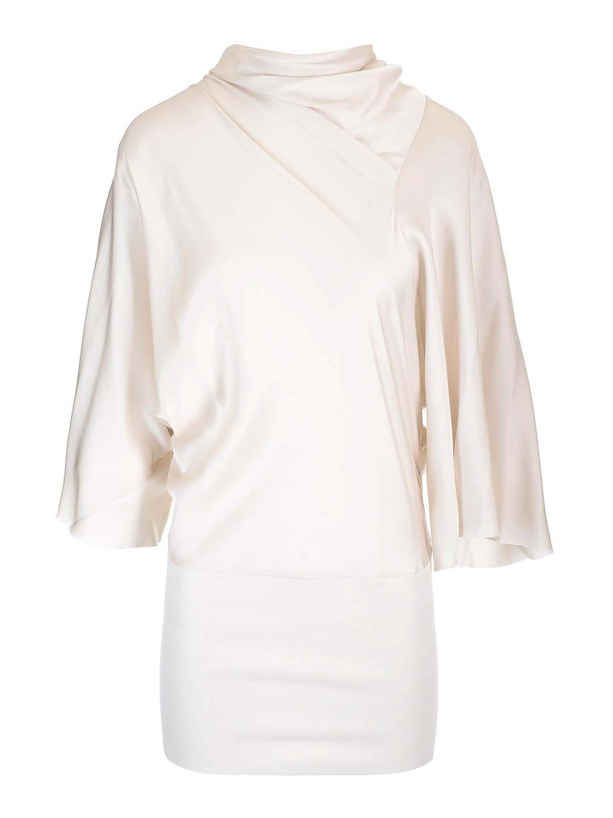 Rick Owens Charmeuse Viscose Cylinder Neck Top Jackets White In White