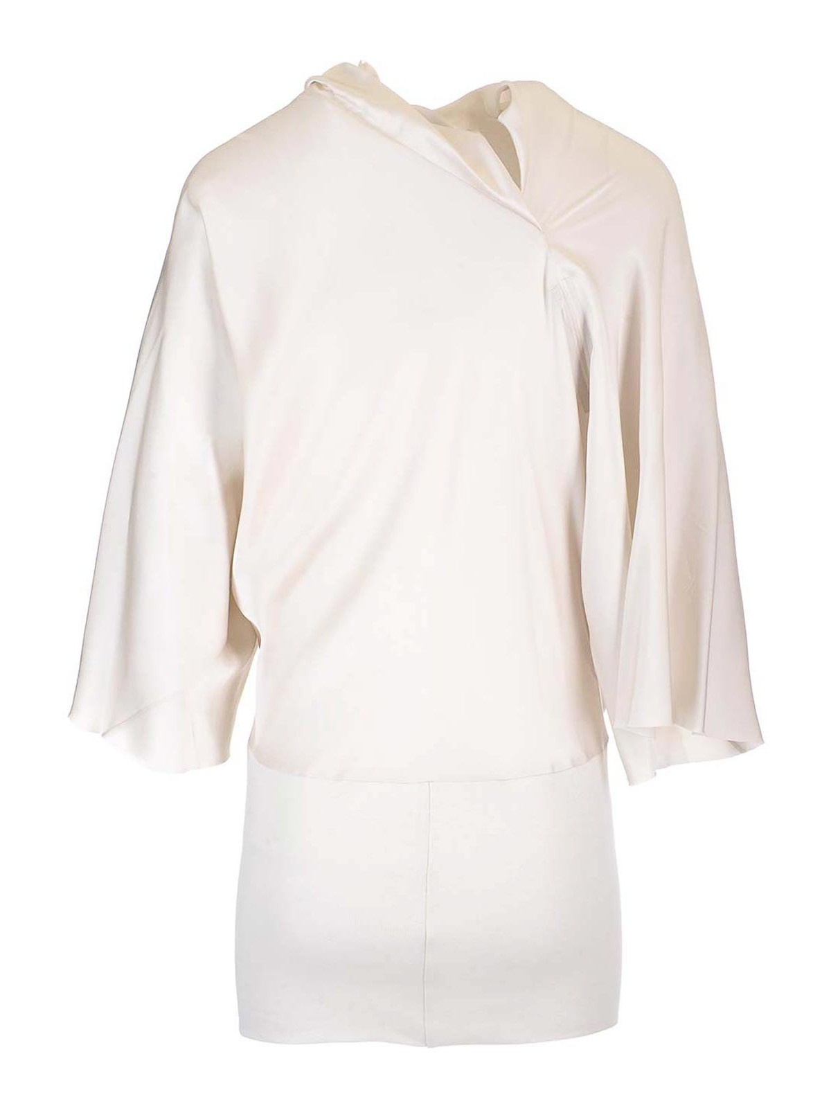 Rick Owens Charmeuse Viscose Cylinder Neck Top Jackets White In White