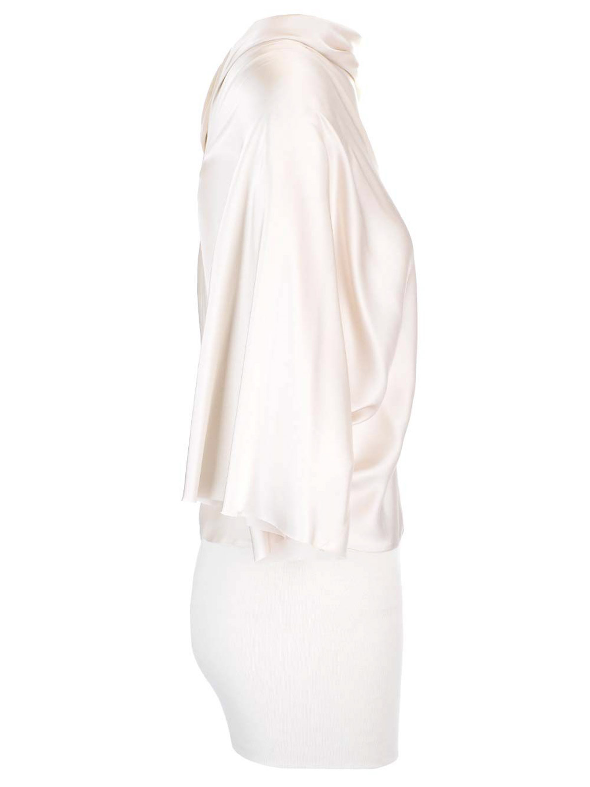 Rick Owens Charmeuse Viscose Cylinder Neck Top Jackets White In White