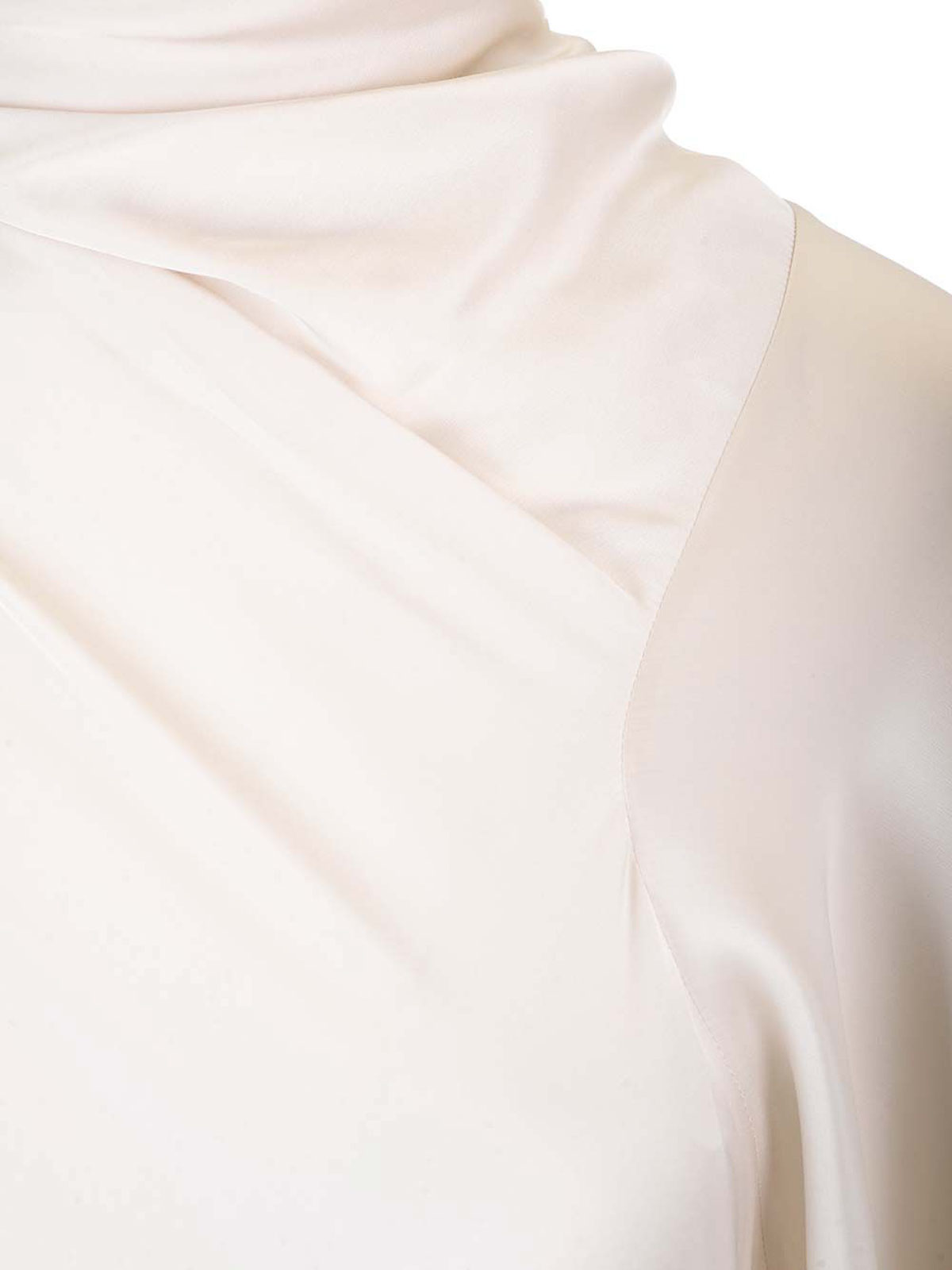 Rick Owens Charmeuse Viscose Cylinder Neck Top Jackets White In White