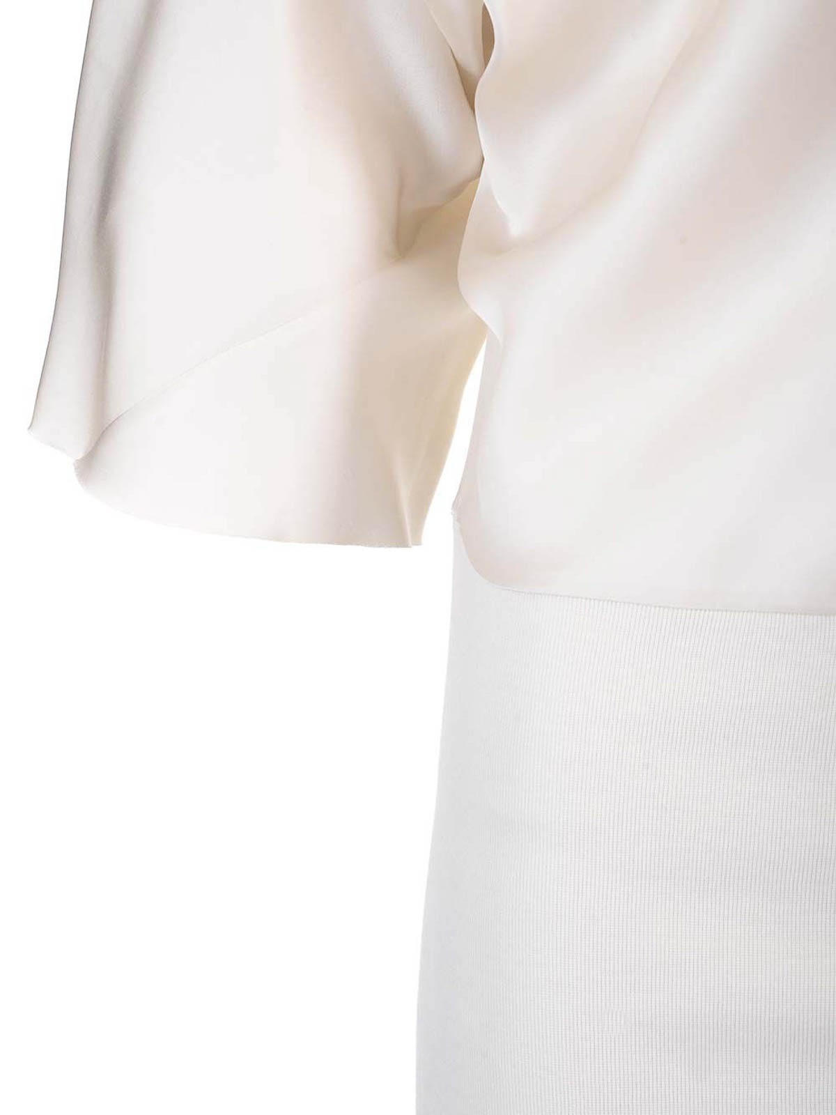 Rick Owens Charmeuse Viscose Cylinder Neck Top Jackets White In White