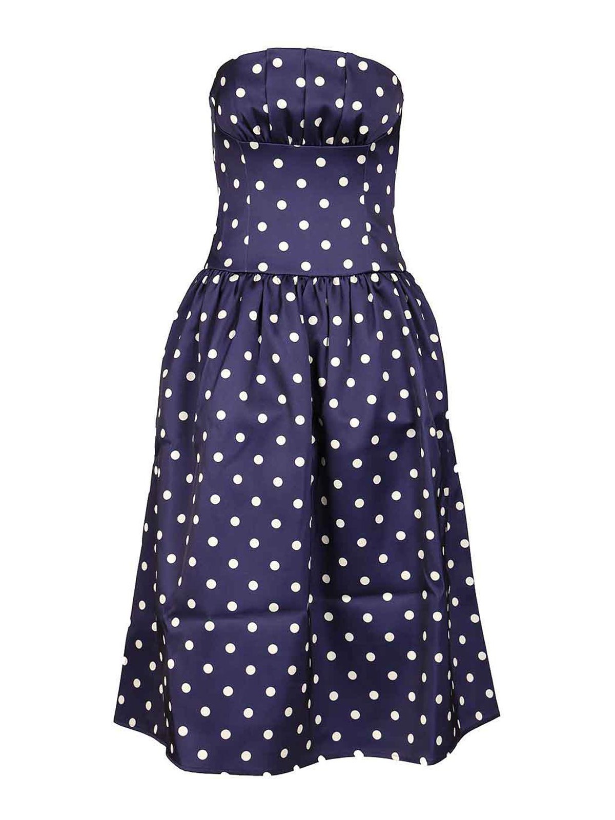 Self-portrait Polka-dot Midi Dress In Blue