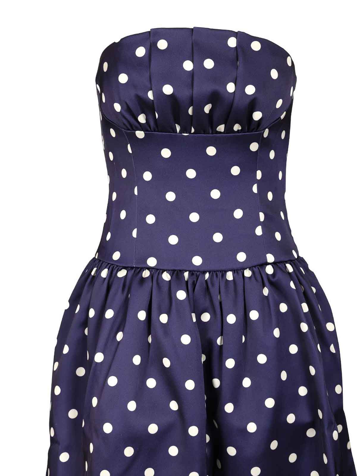Self-portrait Polka-dot Midi Dress In Blue