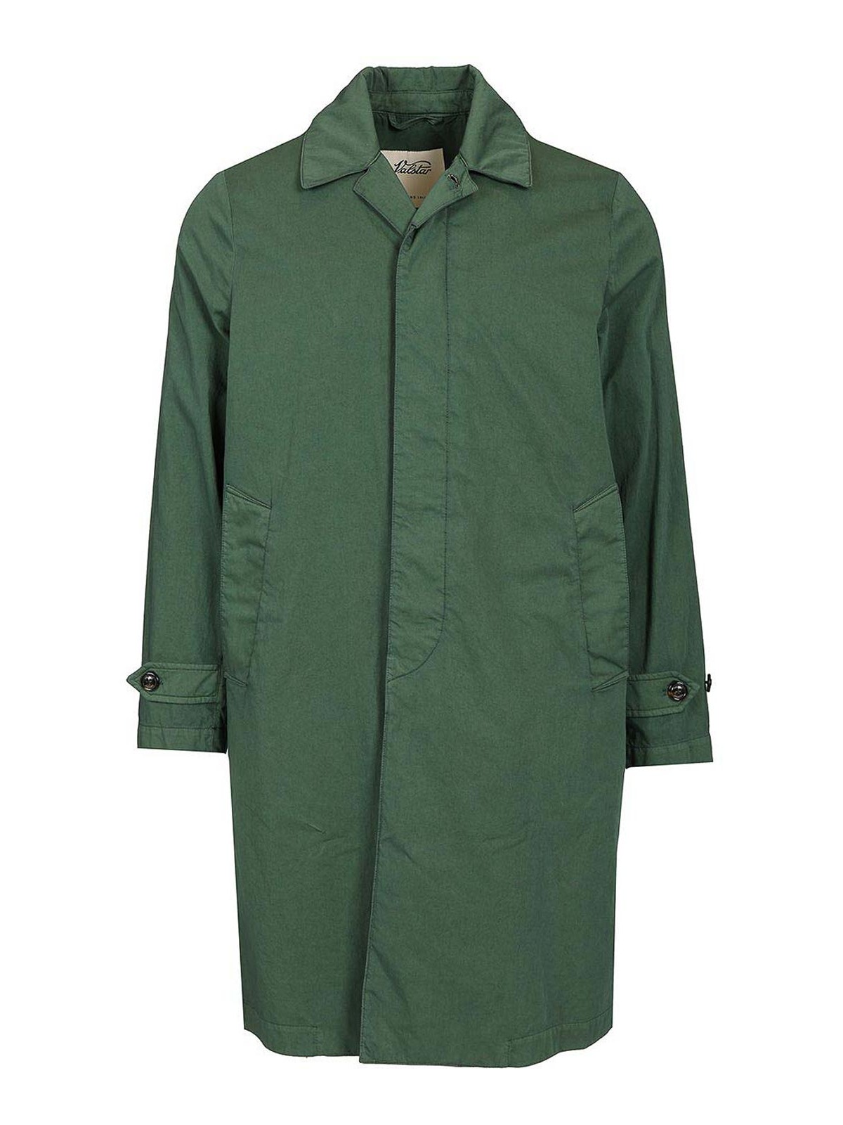 Valstar Torino Rain Coat Garment Dyed Cotton And Nylon Green In Green