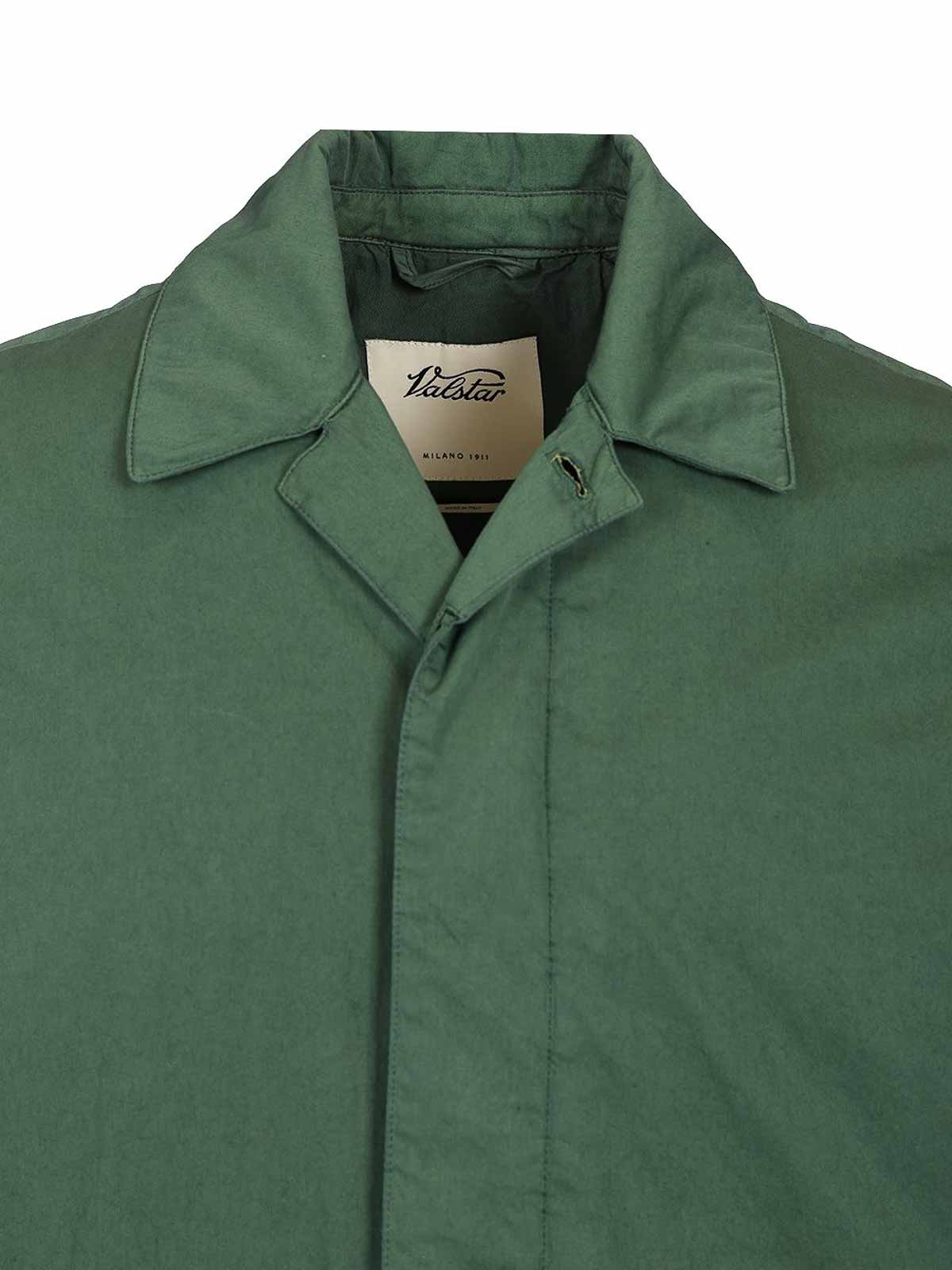 Valstar Torino Rain Coat Garment Dyed Cotton And Nylon Green In Green