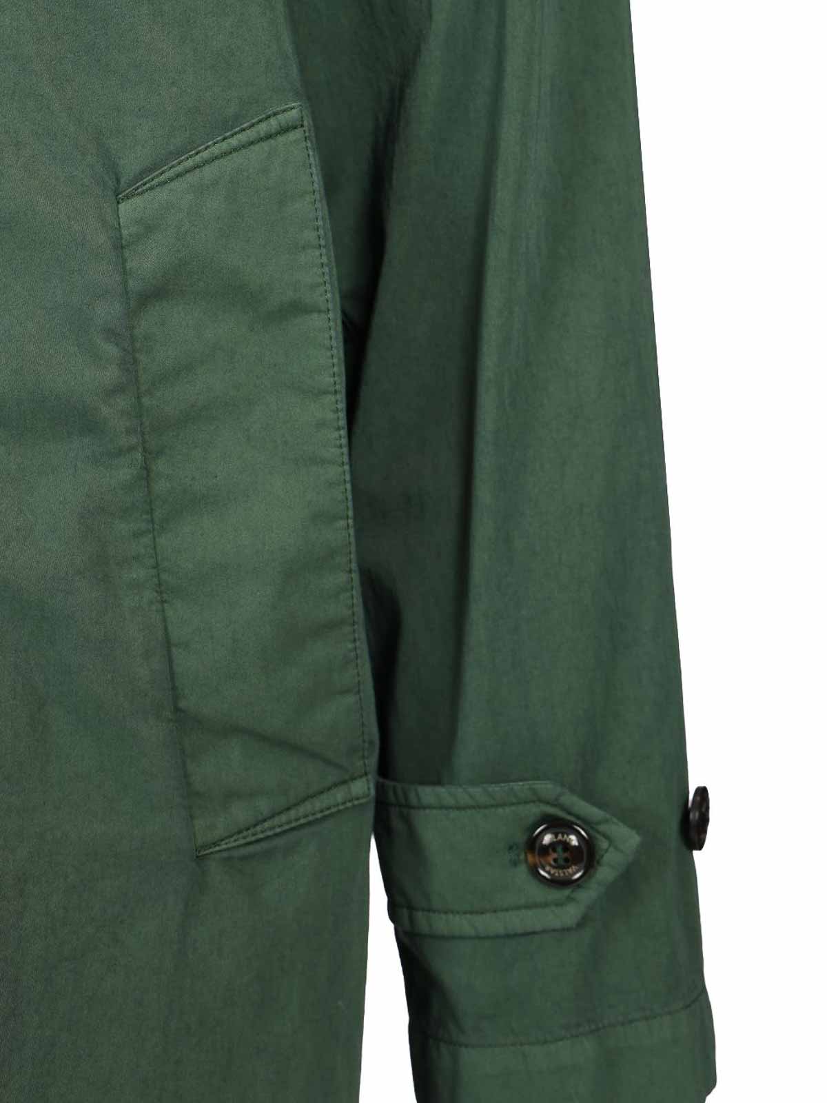 Valstar Torino Rain Coat Garment Dyed Cotton And Nylon Green In Green