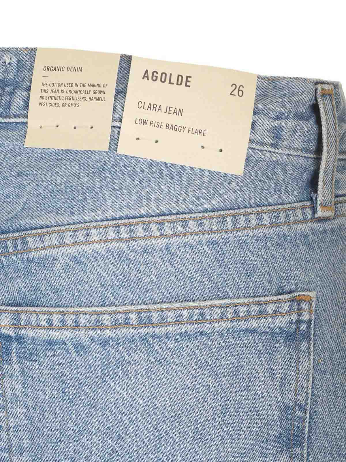Agolde Clara Low Rise Baggy Flare Jeans In Blue
