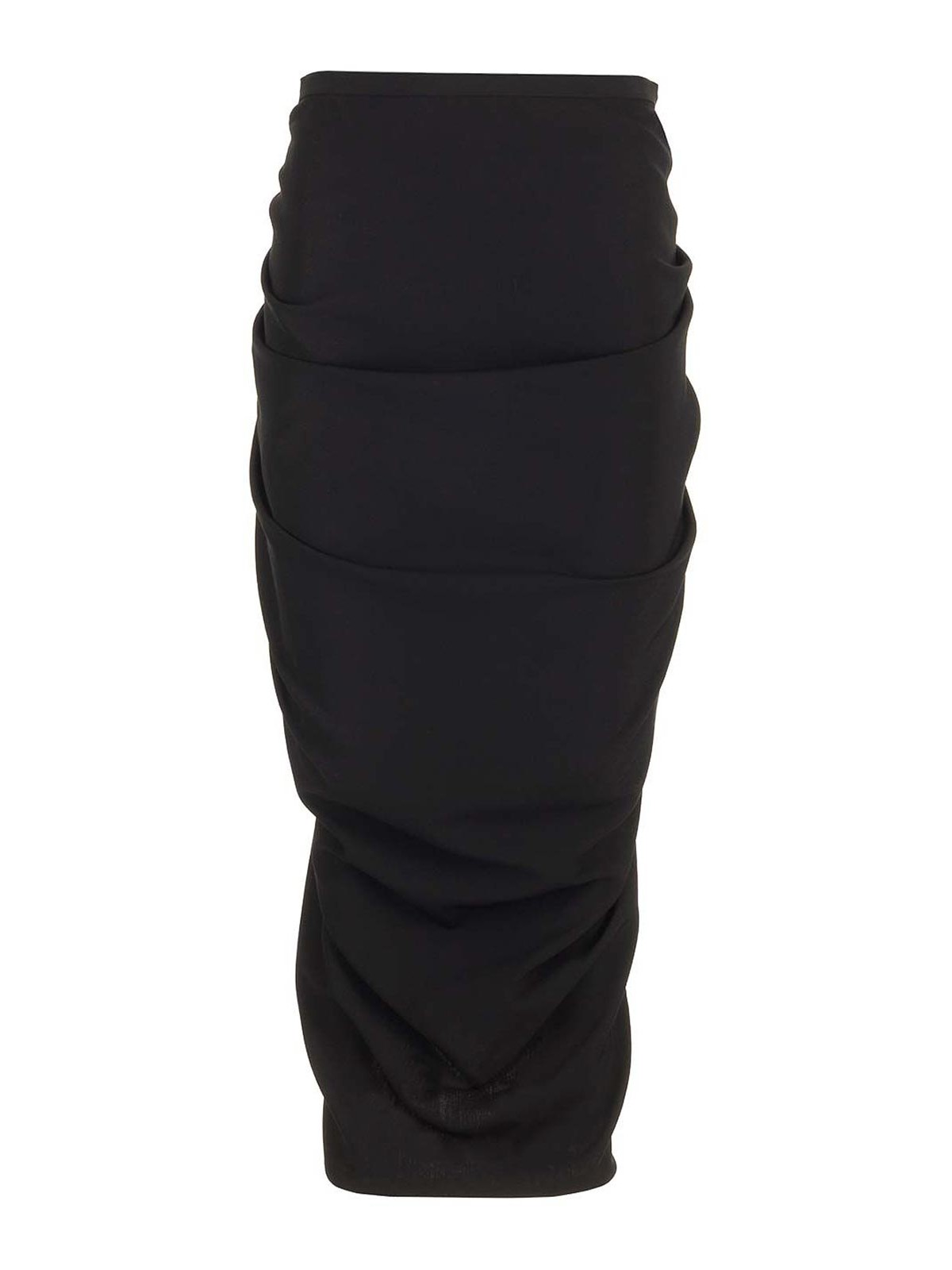 Dries Van Noten Wool Jersey Midi Skirt Skirts Black In Black