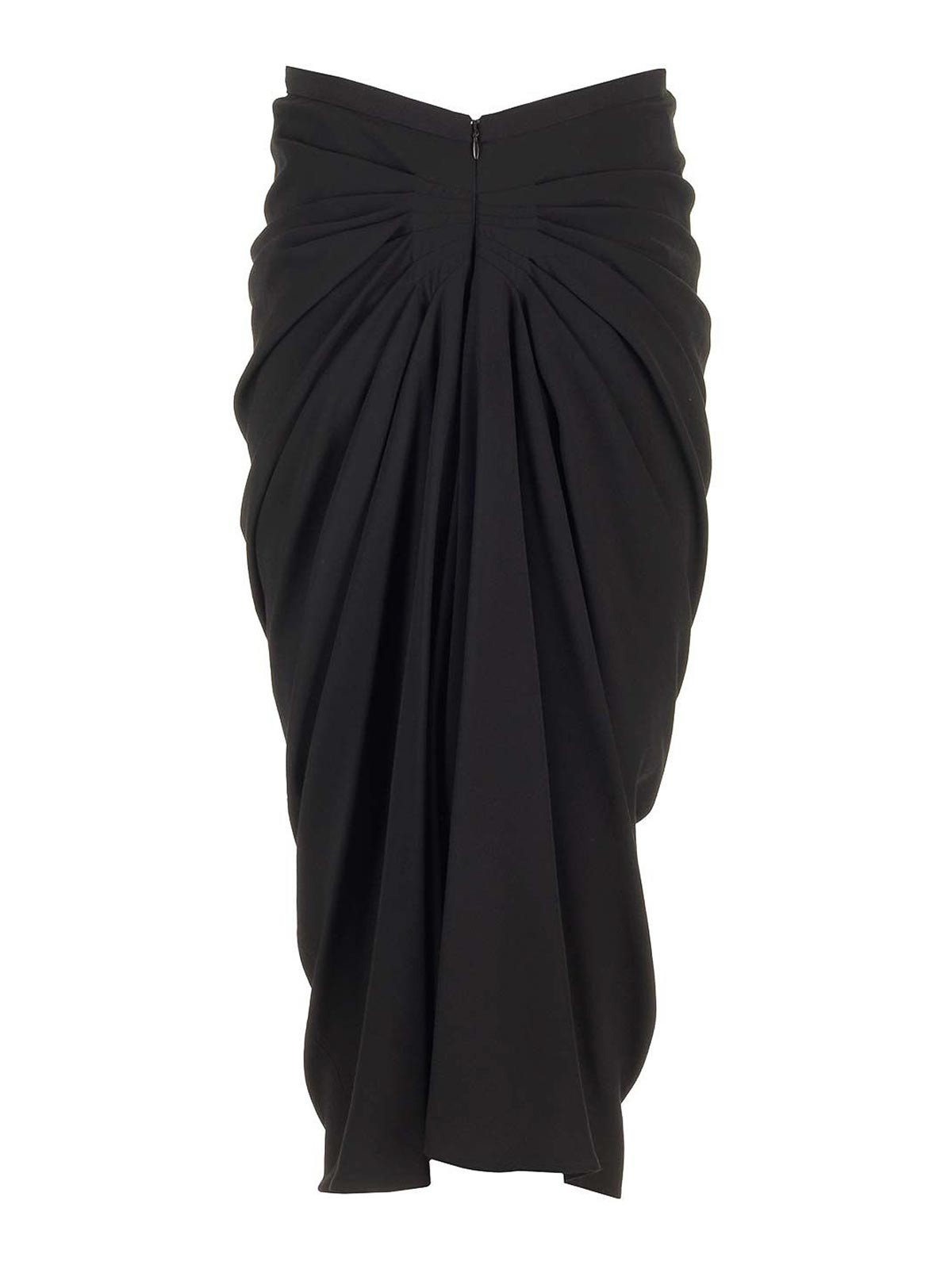 Dries Van Noten Wool Jersey Midi Skirt Skirts Black In Black