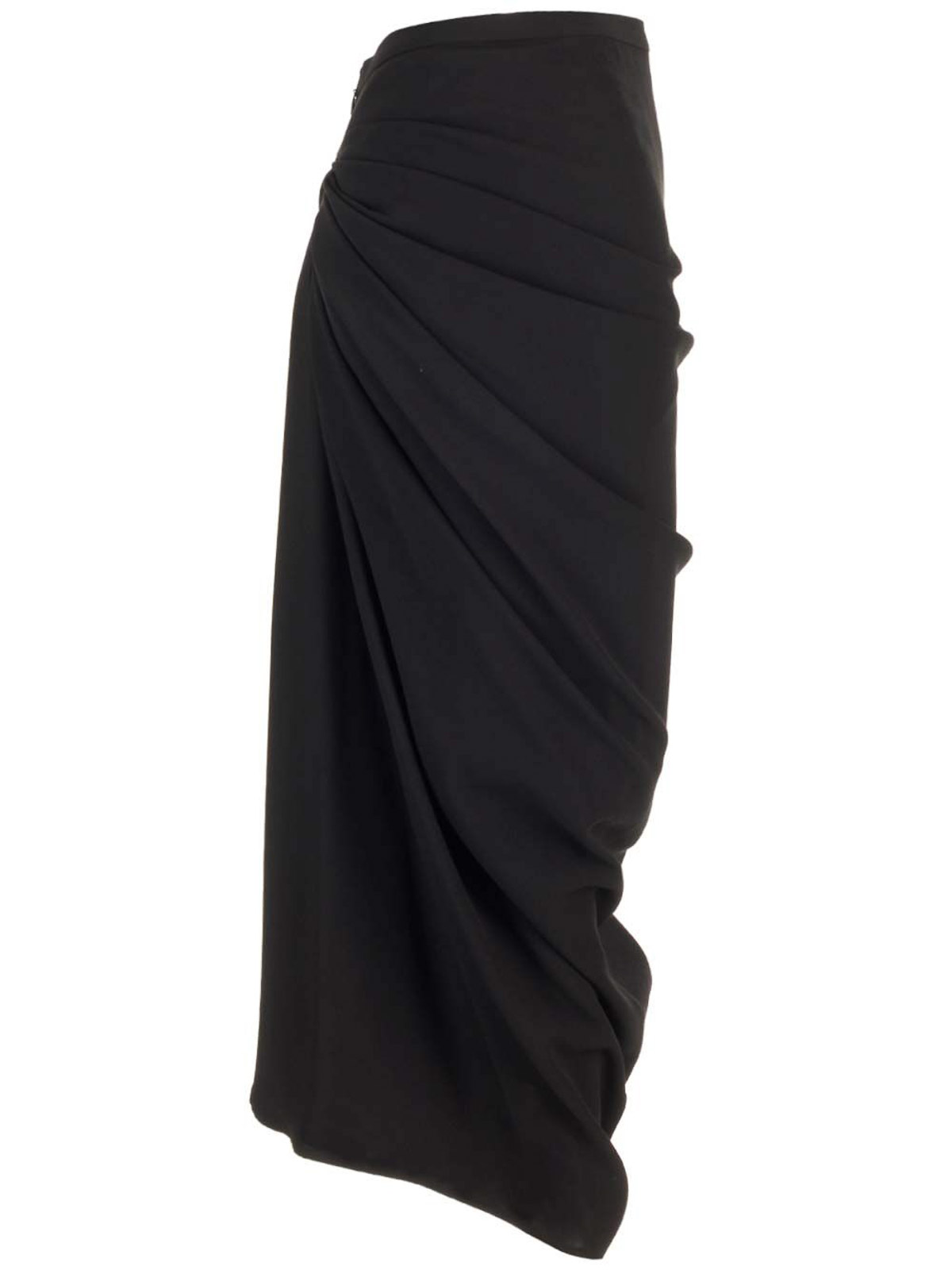 Dries Van Noten Wool Jersey Midi Skirt Skirts Black In Black