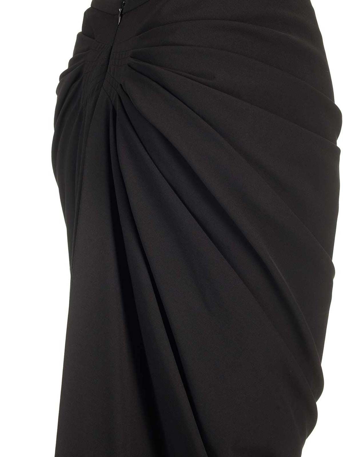 Dries Van Noten Wool Jersey Midi Skirt Skirts Black In Black