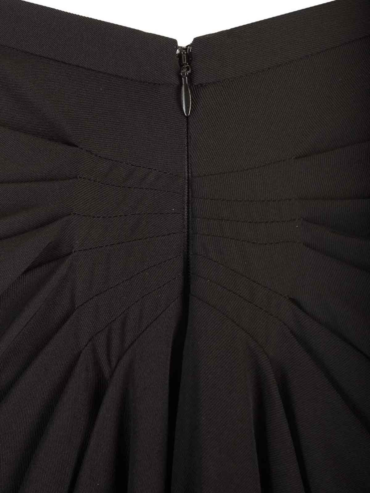 Dries Van Noten Wool Jersey Midi Skirt Skirts Black In Black