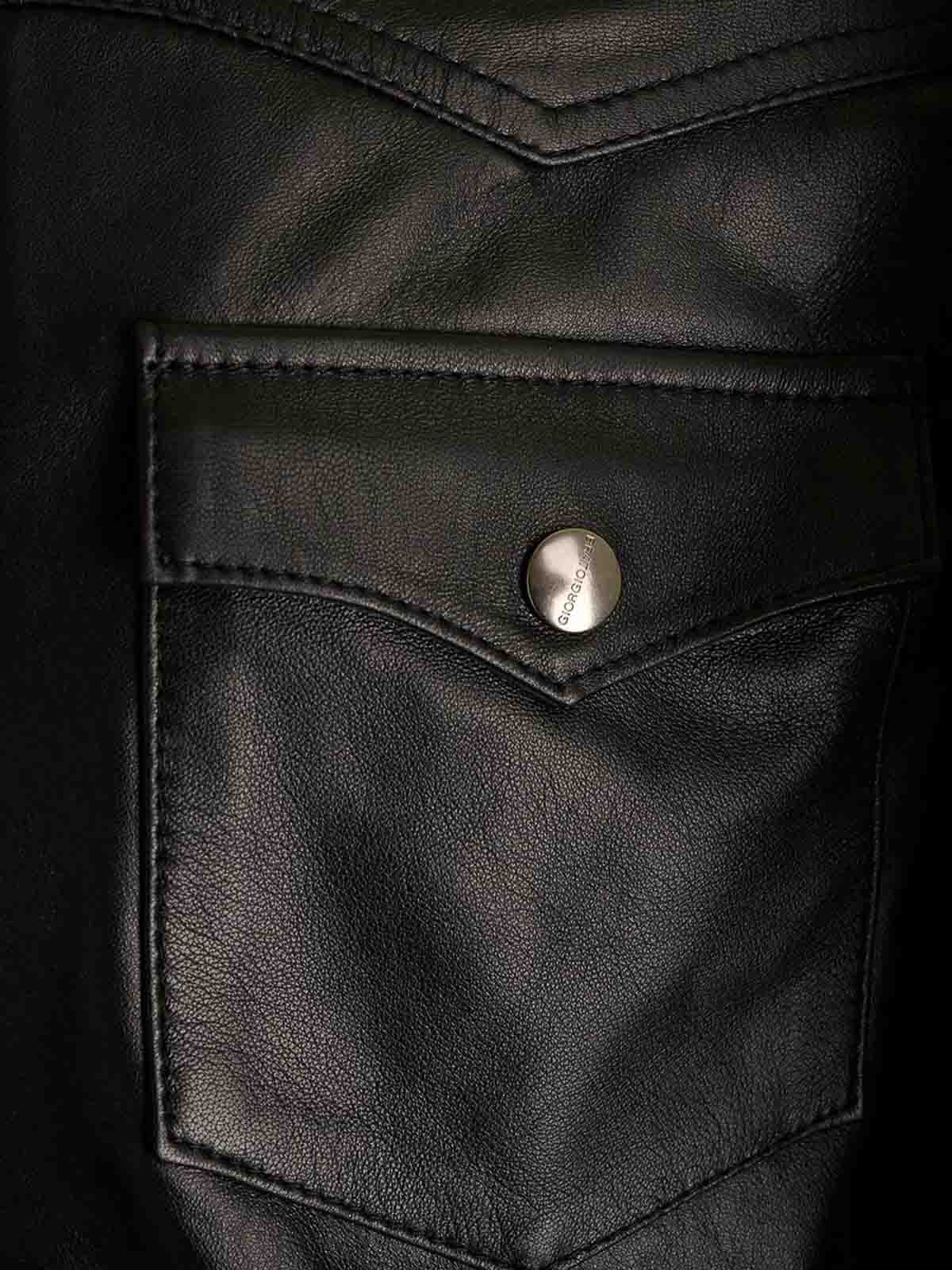 Giorgio Brato Long-sleeved Lapel Leather Jacket In Black