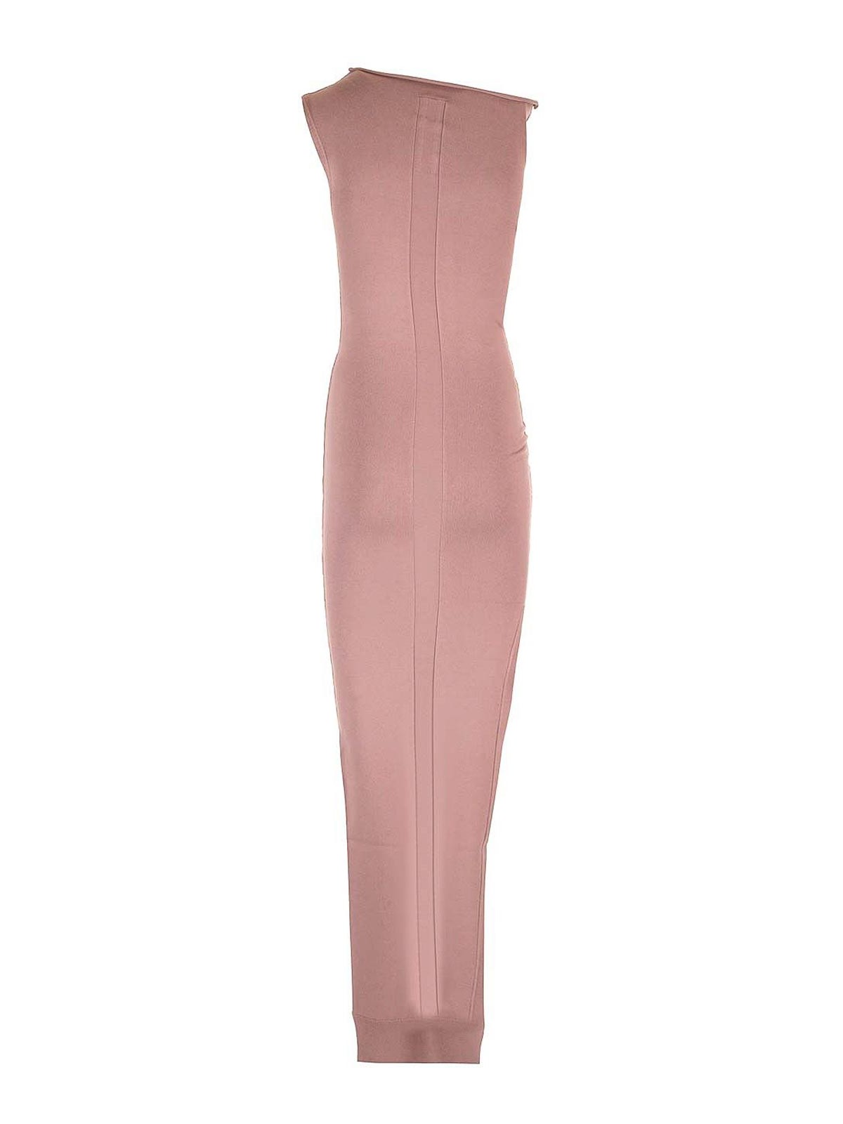 Rick Owens Asymmetric Midi Dress In Pink