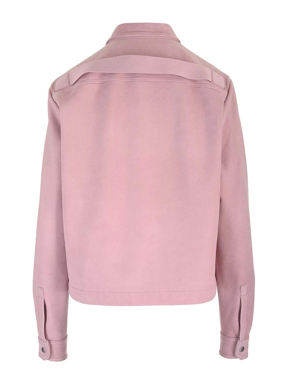 Rick Owens Alice Strobe Leather Jacket In Pink