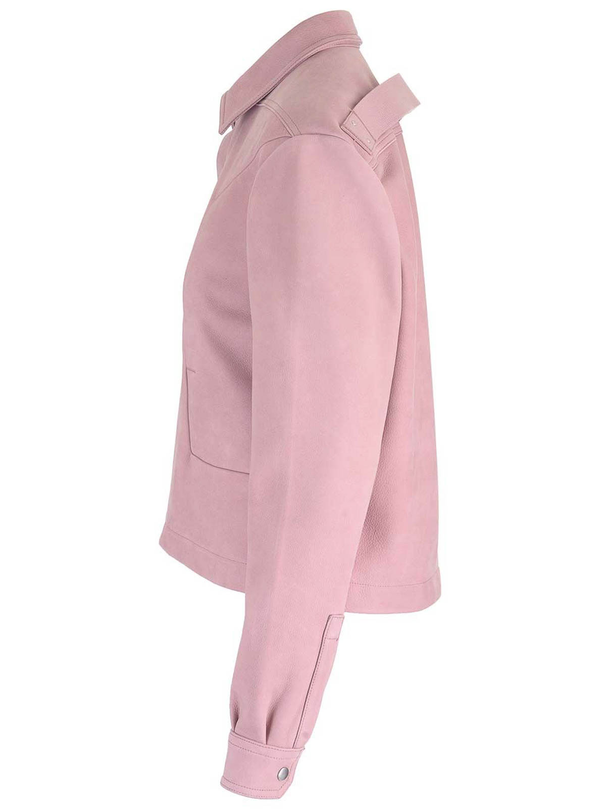 Rick Owens Alice Strobe Leather Jacket In Pink